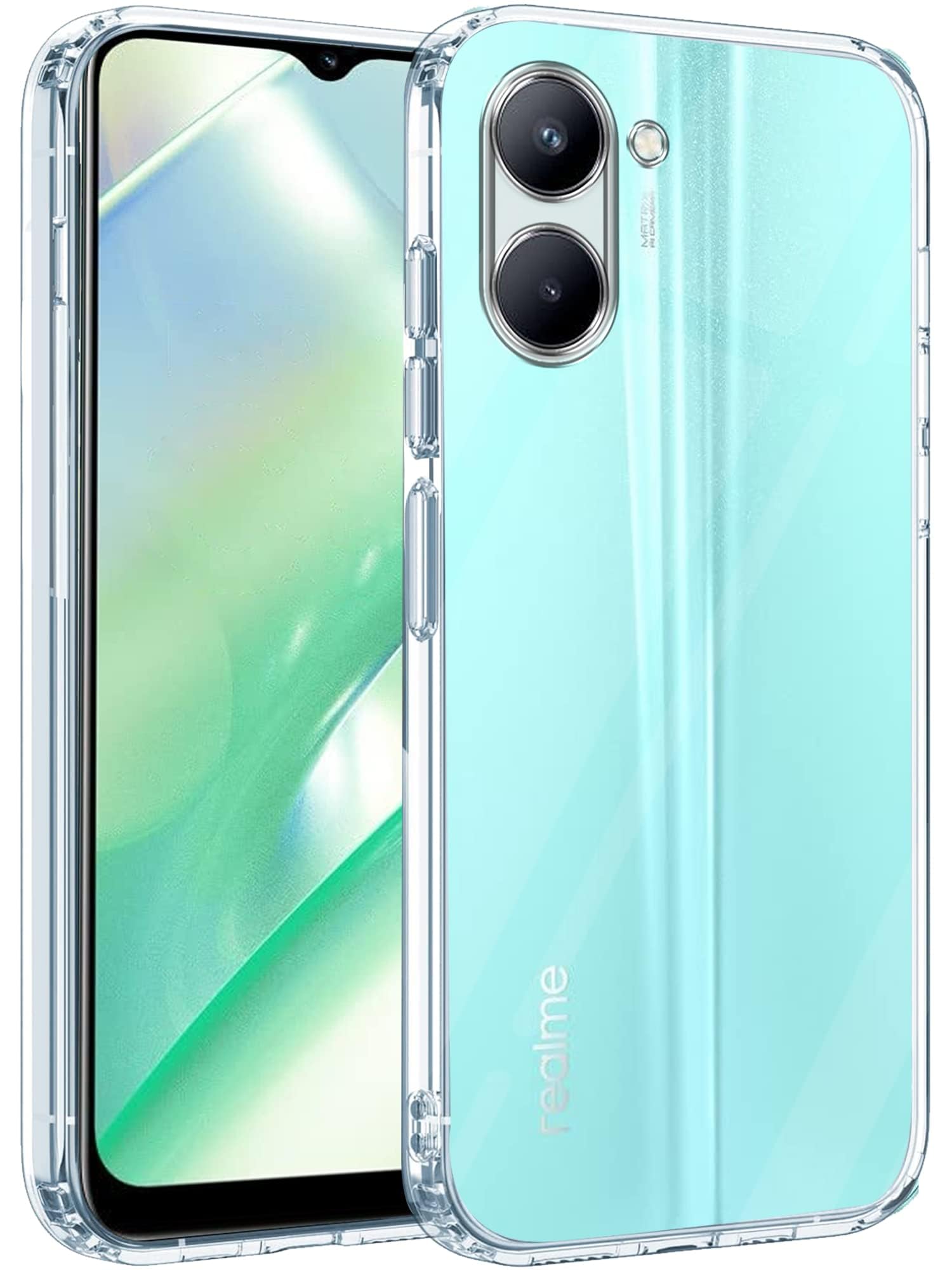 For Realme C33 Back Cover (Silicone Clear Shockproof Case with Camera Protection | Soft and Flexible)