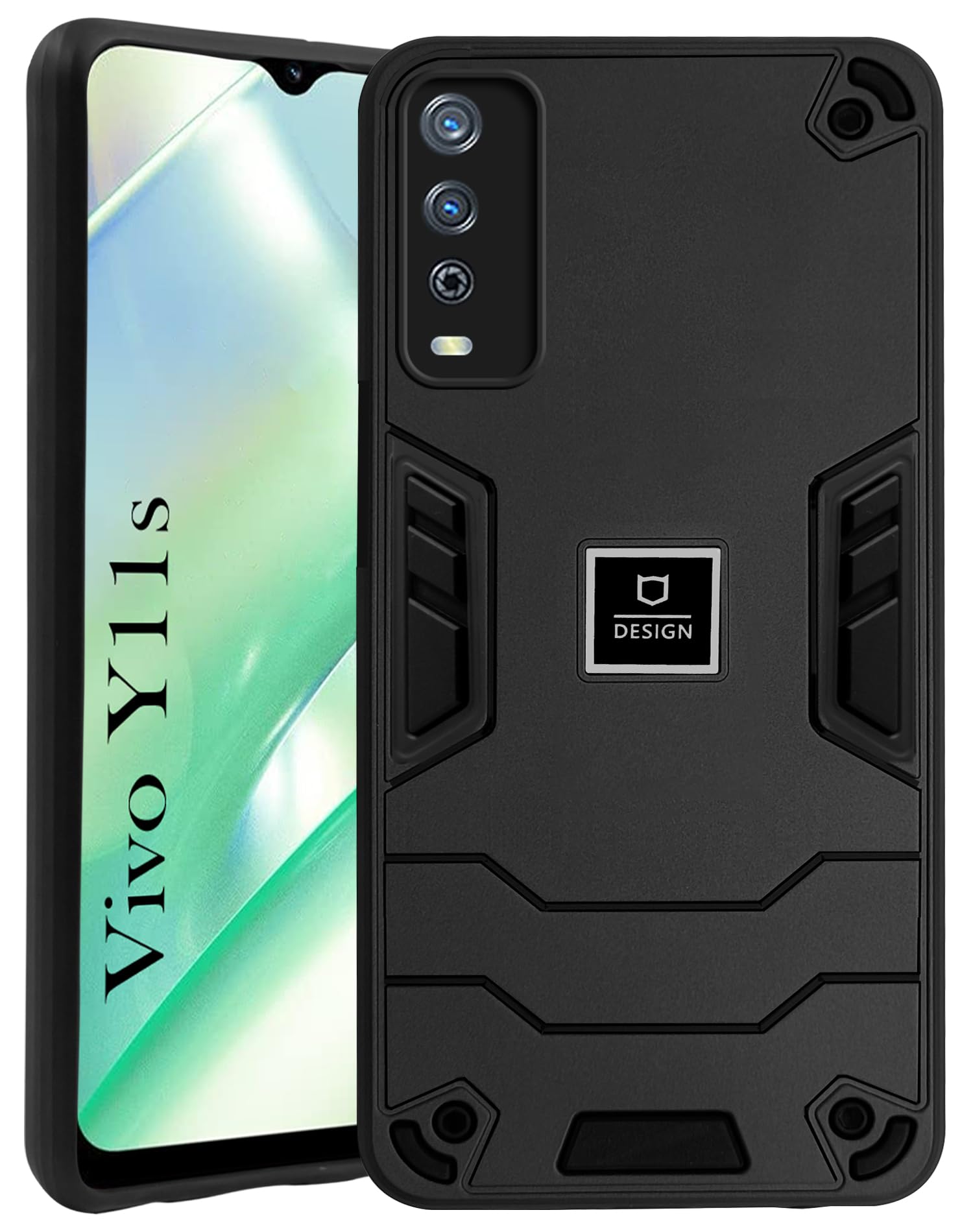 For Vivo Y11s Back Cover Case (Lightweight Hybrid Armor Shockproof Polycarbonate)