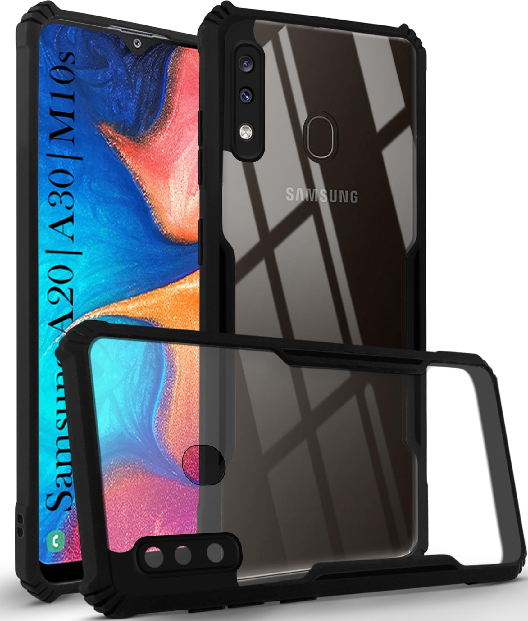 For Samsung Galaxy A20 | Galaxy A30 | Galaxy M10s Back Cover Case (Shockproof with Polycarbonate Clear Panel)