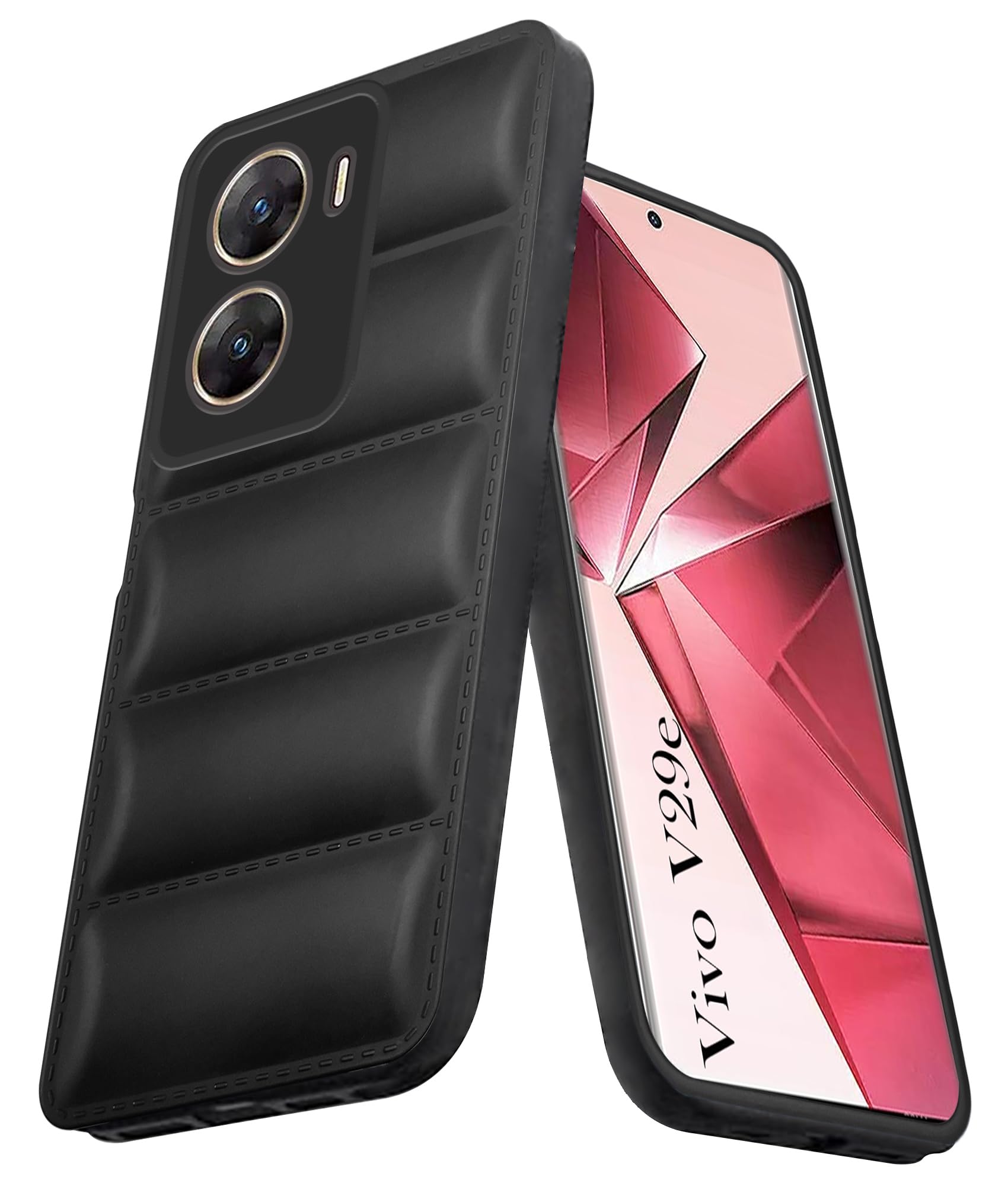 For Vivo V29e 5G Back Cover Case (Puffer Cushion Wave Design | Camera Protection)