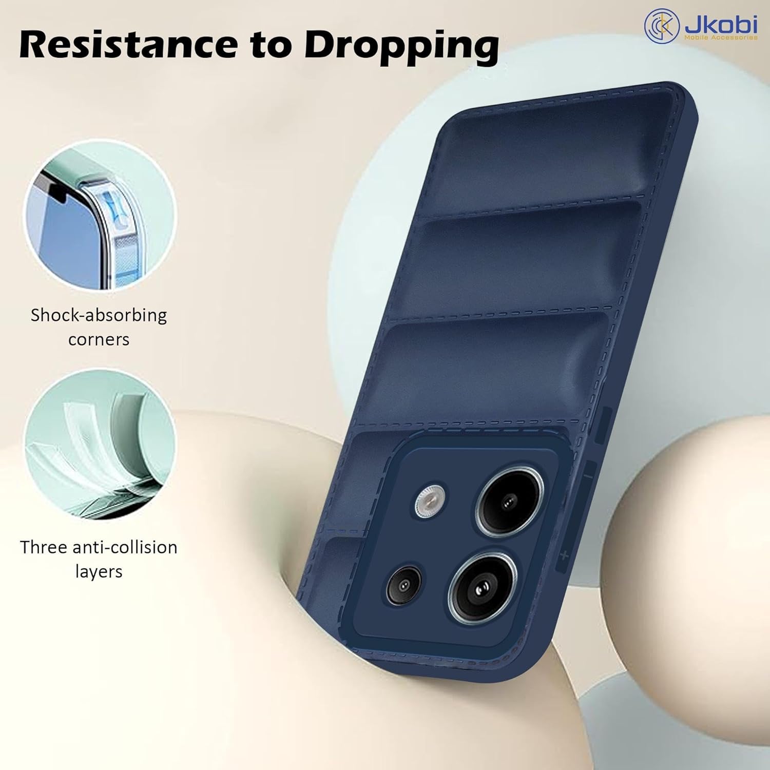 For Redmi Note 13 Pro Back Cover Case(Puffer Cushion Wave Design | Camera Protection)