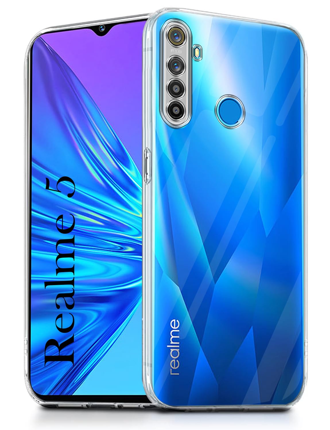 For Realme 5s 5i Back Cover Silicone Clear Shockproof Case