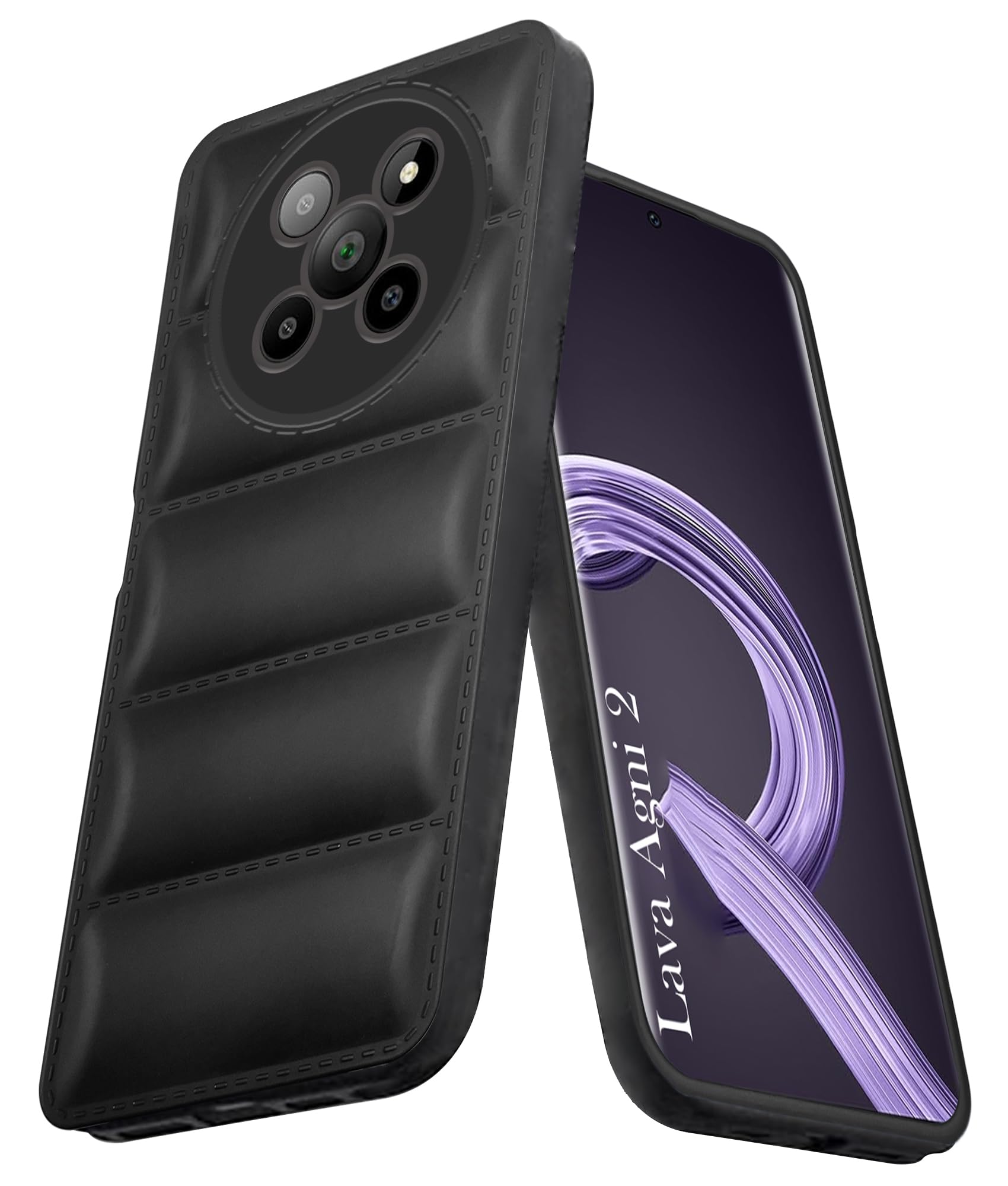 For Lava Agni 2 5G Back Cover Case (Puffer Cushion Wave Design | Camera Protection)