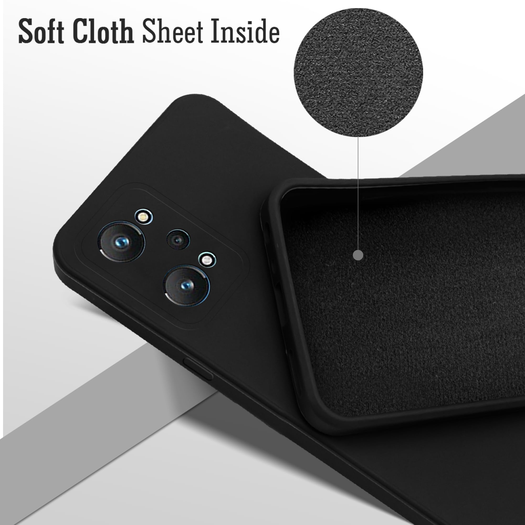 For Realme GT Neo 2 Back Cover Case ( Matte Finish Silicone with Inside Fiber cloth)