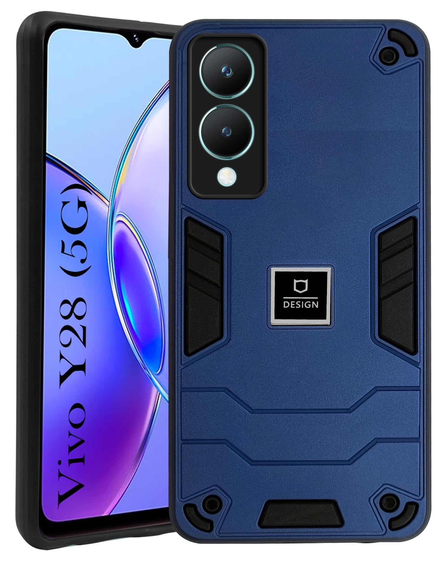 For Vivo Y28 5G Back Cover Case (Lightweight Hybrid Shockproof Polycarbonate)