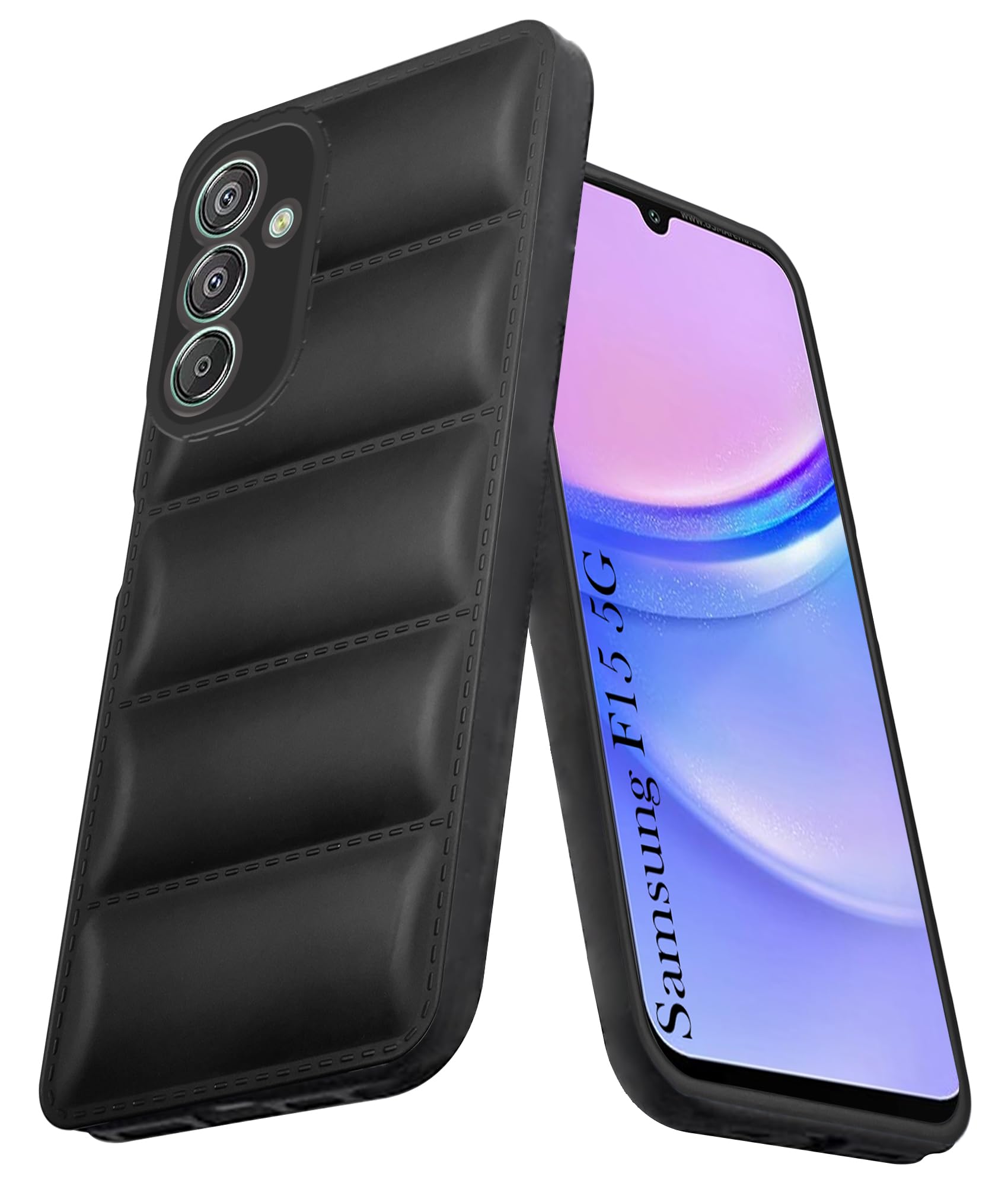 For Samsung Galaxy F15 5G Back Cover Case (Puffer Cushion Wave Design | Camera Protection)