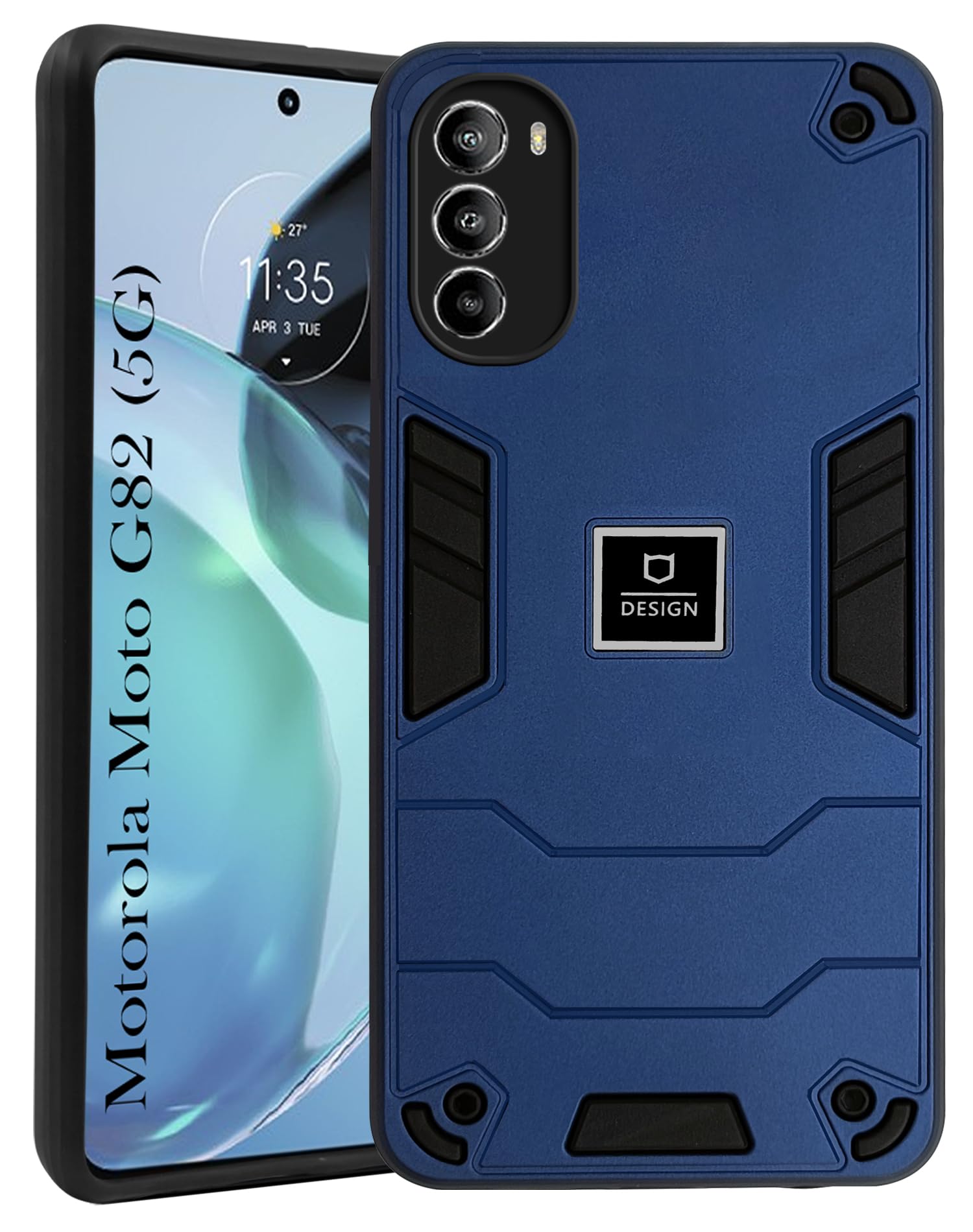For Motorola Moto G82 Back Cover Case (Lightweight Hybrid Armor Shockproof Polycarbonate)