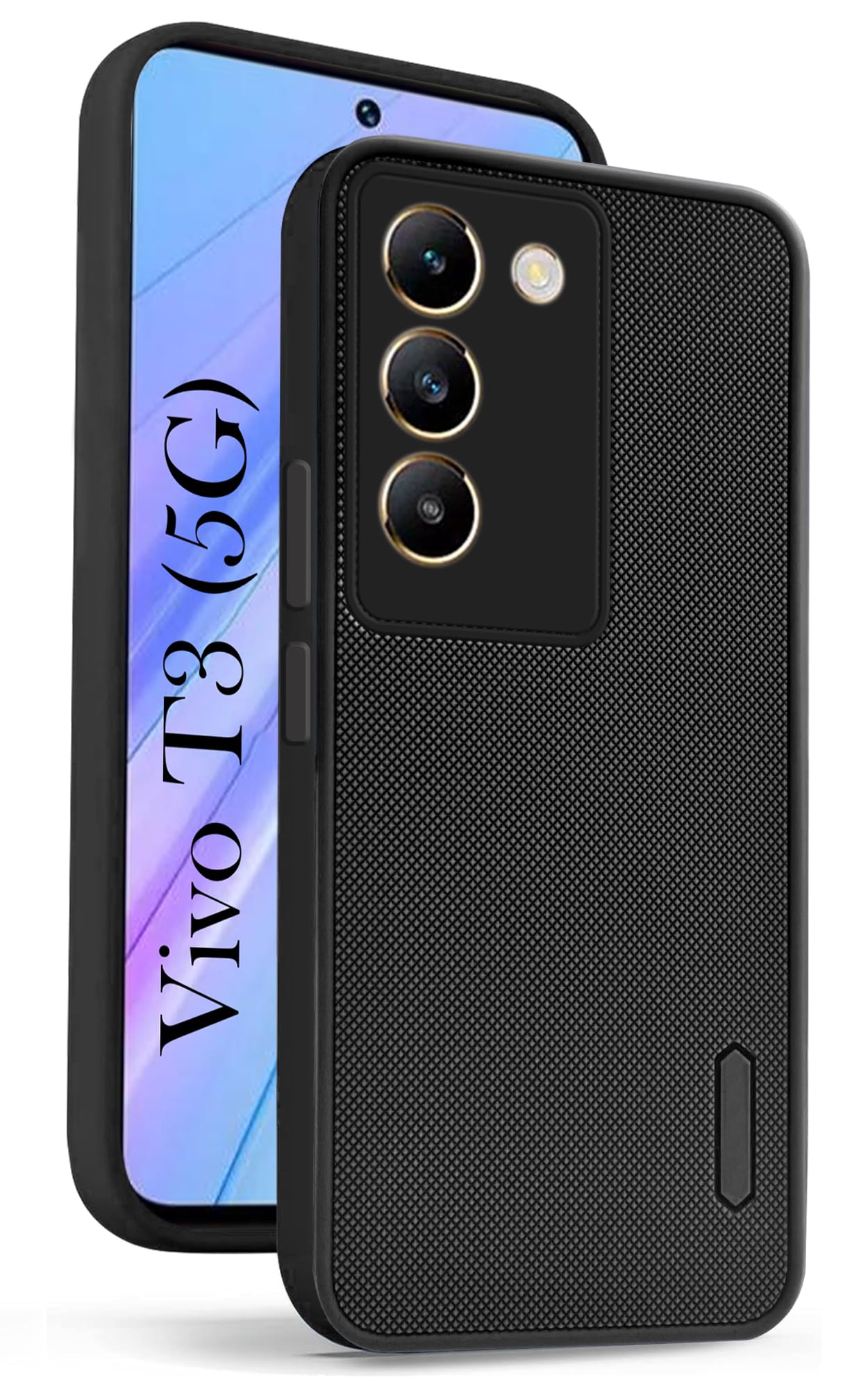 For Vivo T3 5G Back Cover Case (Textured Grip Design | Camera Protetion | Slim and Light Weight | Soft Touch and Feel)