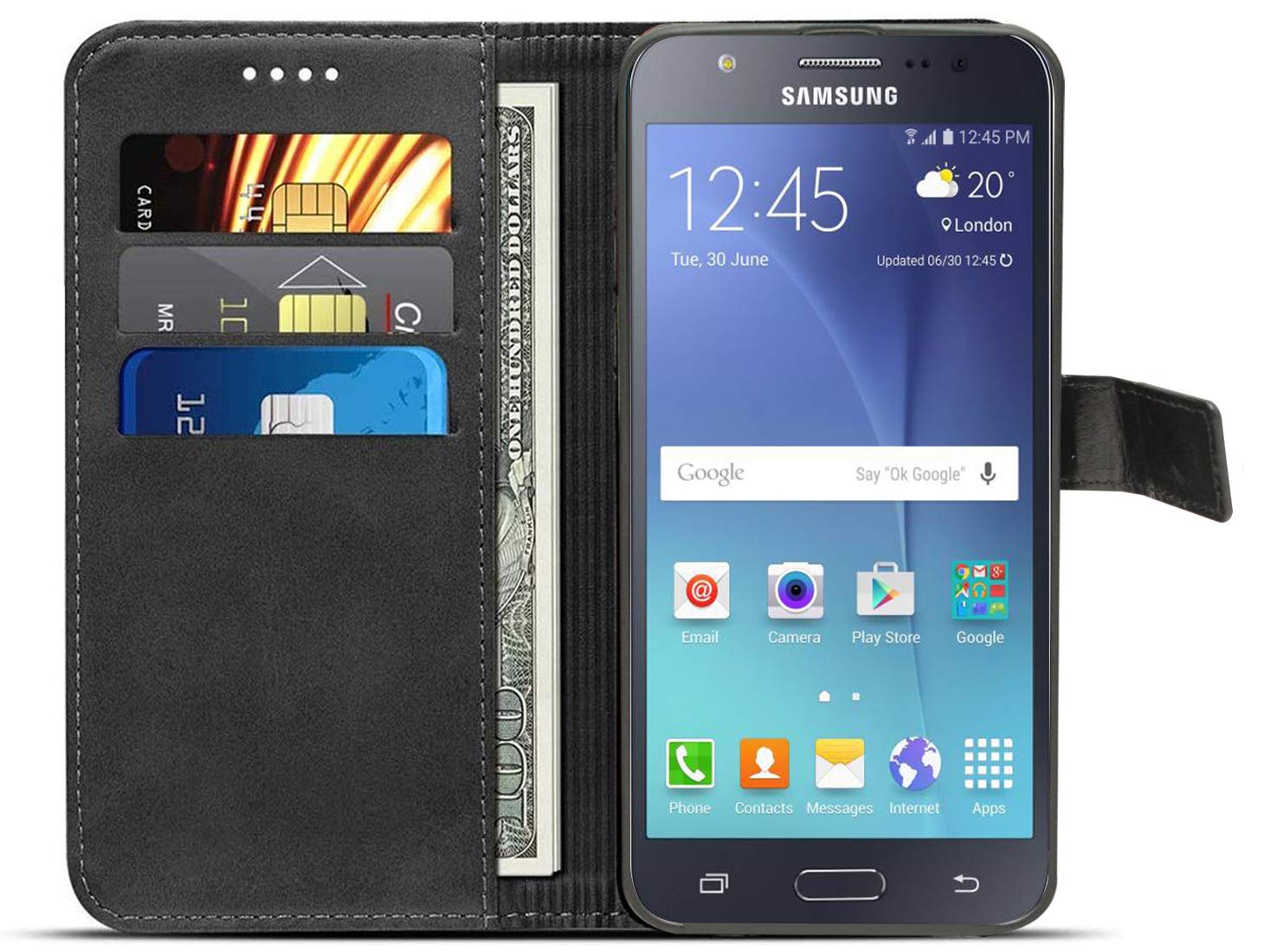 For Samsung Galaxy J7 2015 Flip Case Cover Leather | Inner TPU | Foldable Stand | Wallet Card Slots