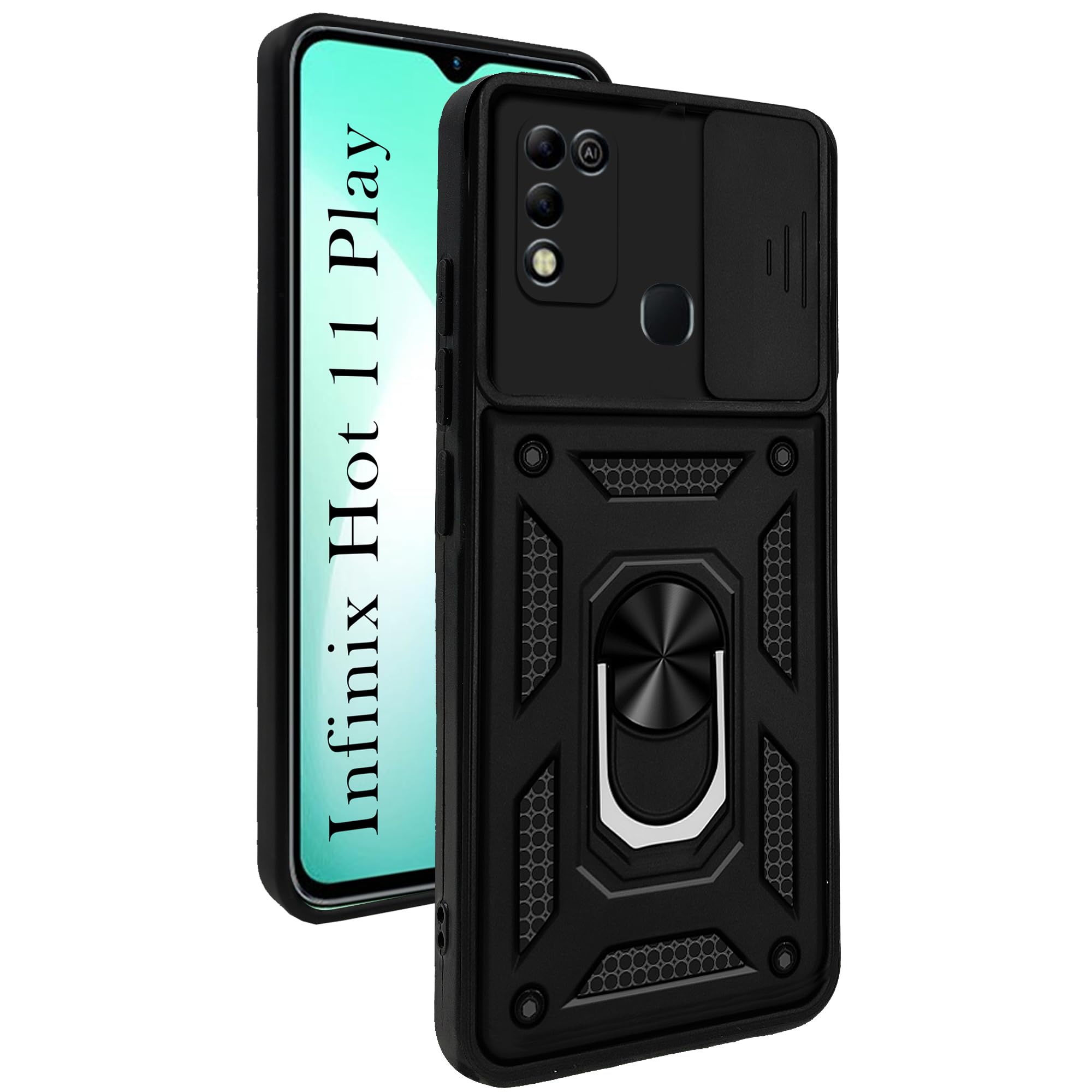 For Infinix Hot 11 Play Back Cover Case (Hybrid Dual Armor Polycarbonate)