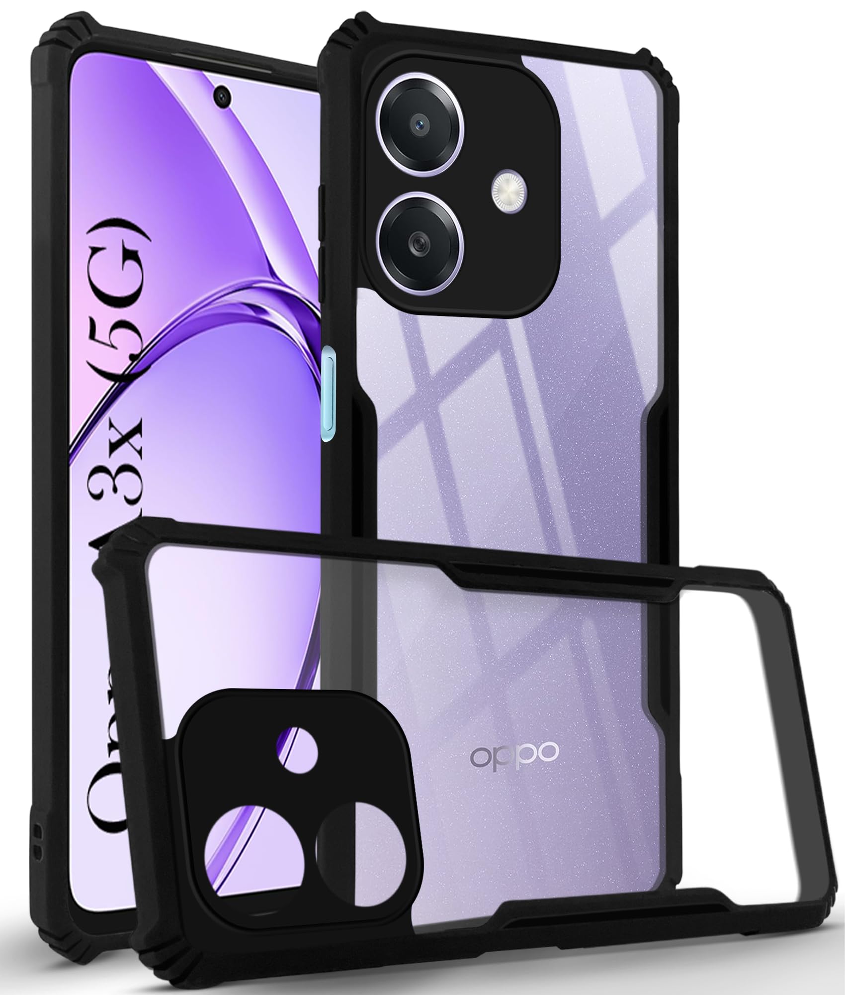 For Oppo A3X 5G | Oppo A3 5G Back Cover Case (Shockproof with Polycarbonate Clear Panel)