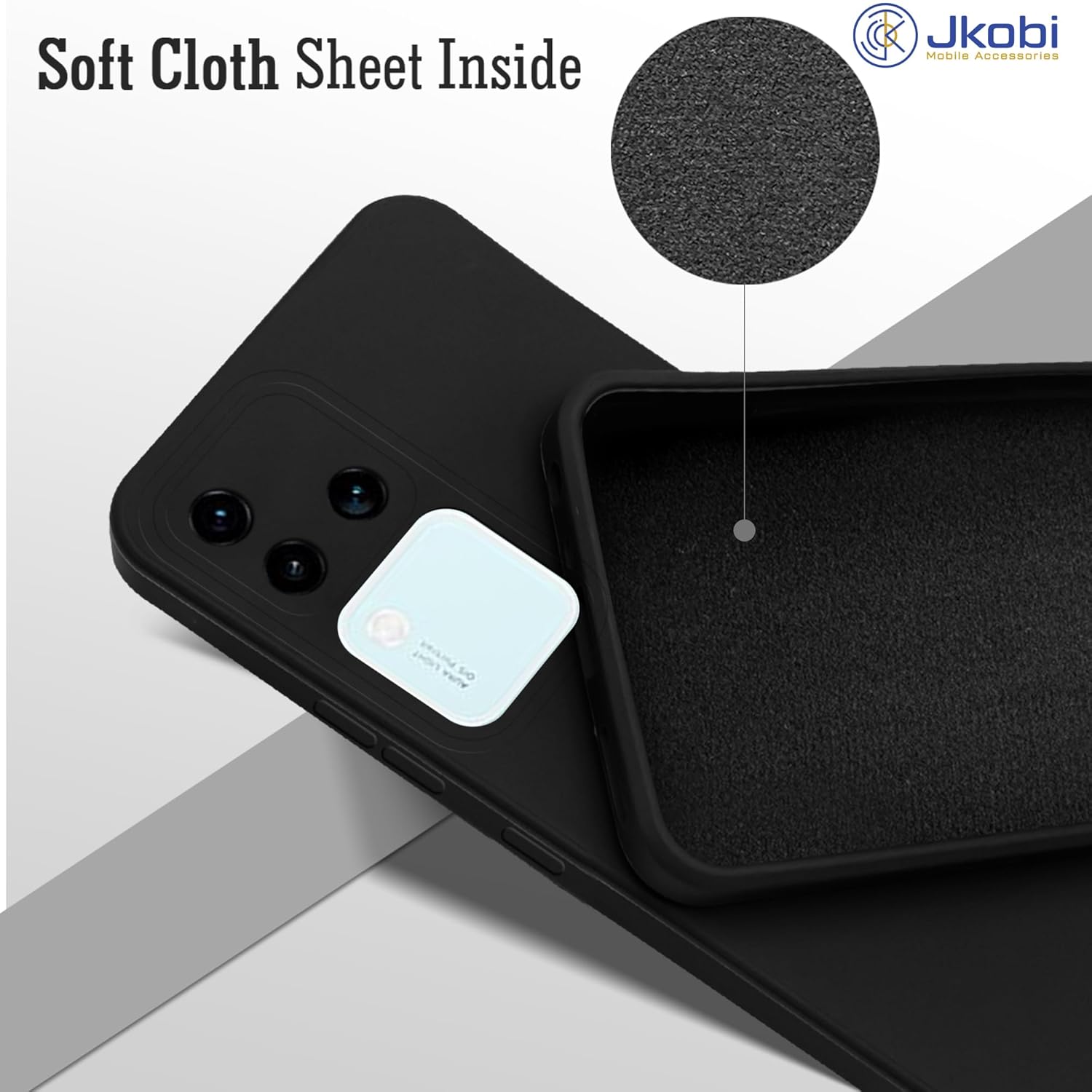 For Vivo V30 Pro 5G Back Cover Case (Matte Finish Silicone with Inside Fiber Cloth)