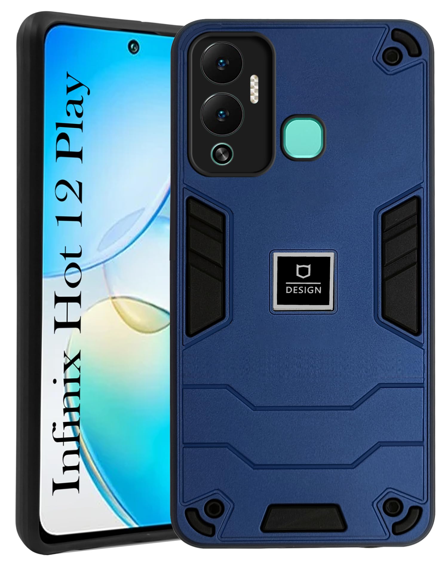 For Infinix Hot 12 Play Back Cover Case (Lightweight Hybrid Armor Shockproof Polycarbonate)