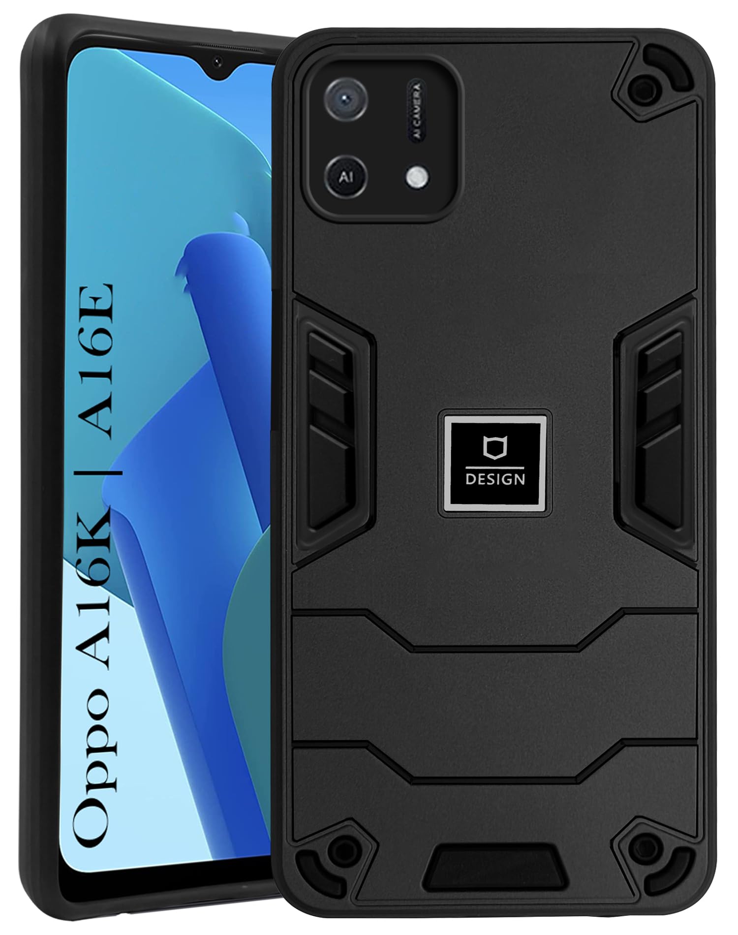 For Oppo A16K | A16e Back Cover Case (Lightweight Hybrid Armor Shockproof Polycarbonate)