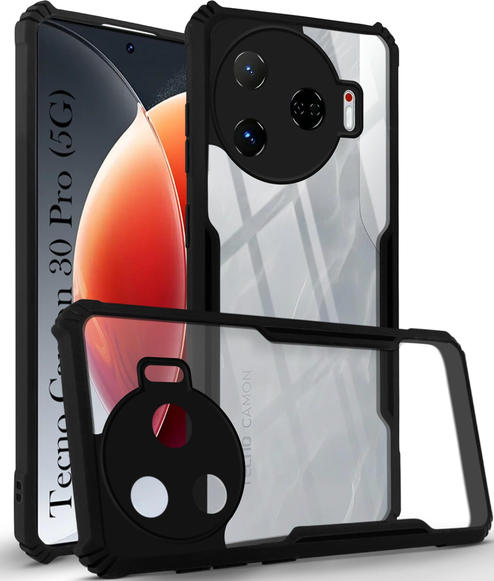 For Tecno Camon 30 Pro 5G Back Cover Case (Shockproof with Polycarbonate Clear Panel)