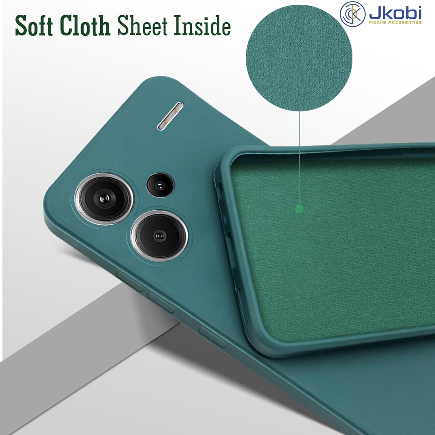 For Redmi Note 13 Pro Plus Back Cover Case (Matte Finish Silicone with Inside Fiber Cloth)