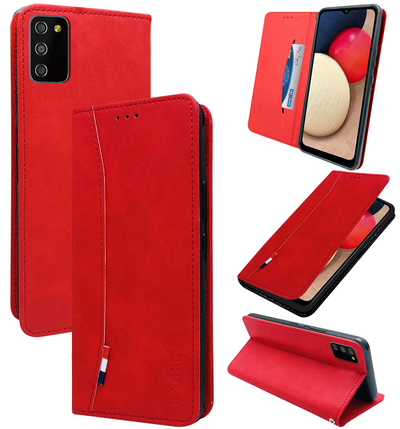 For Samsung Galaxy A02s Leather Velvet Feel Premium Flip Cover Case