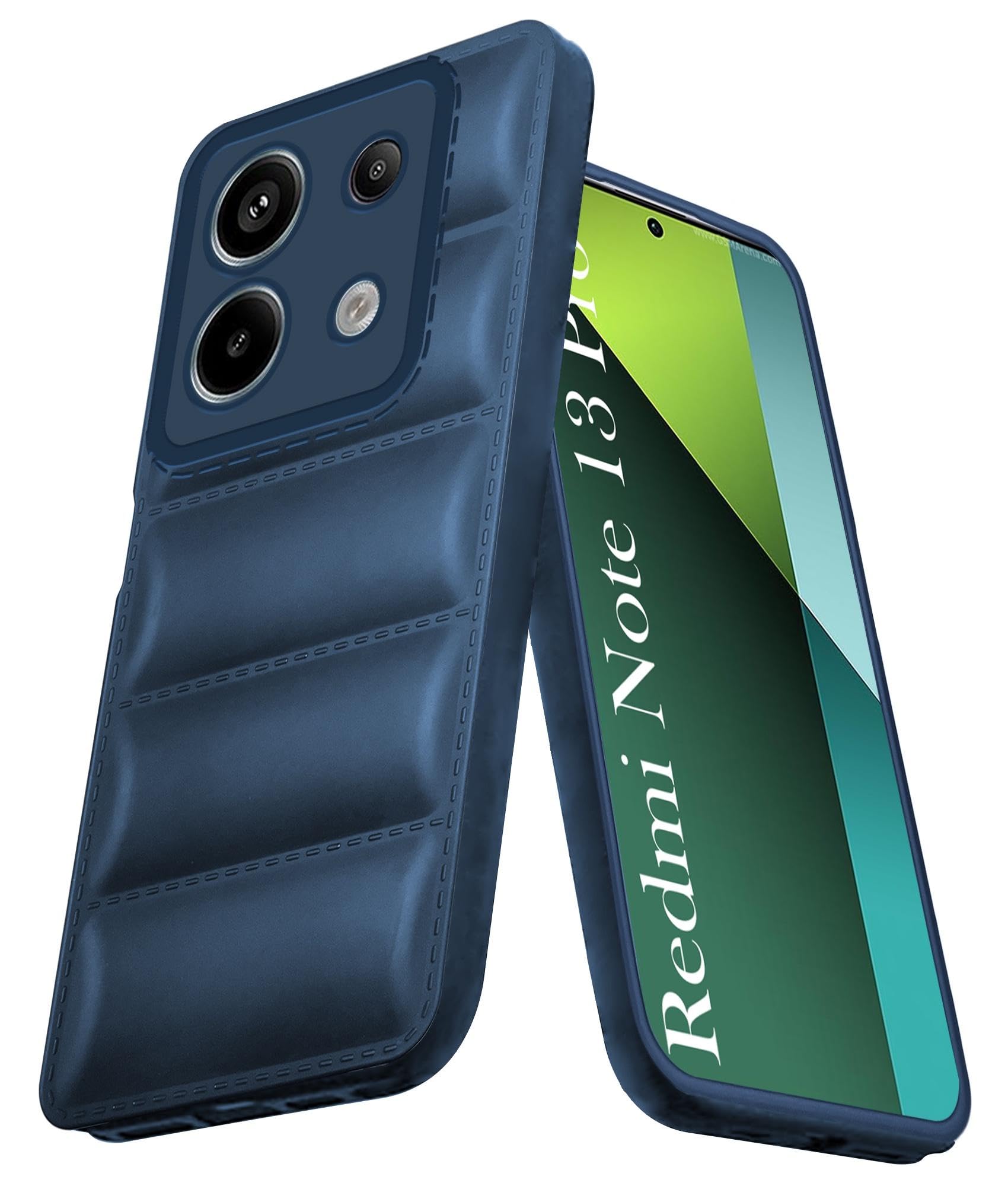 For Redmi Note 13 Pro Back Cover Case(Puffer Cushion Wave Design | Camera Protection)