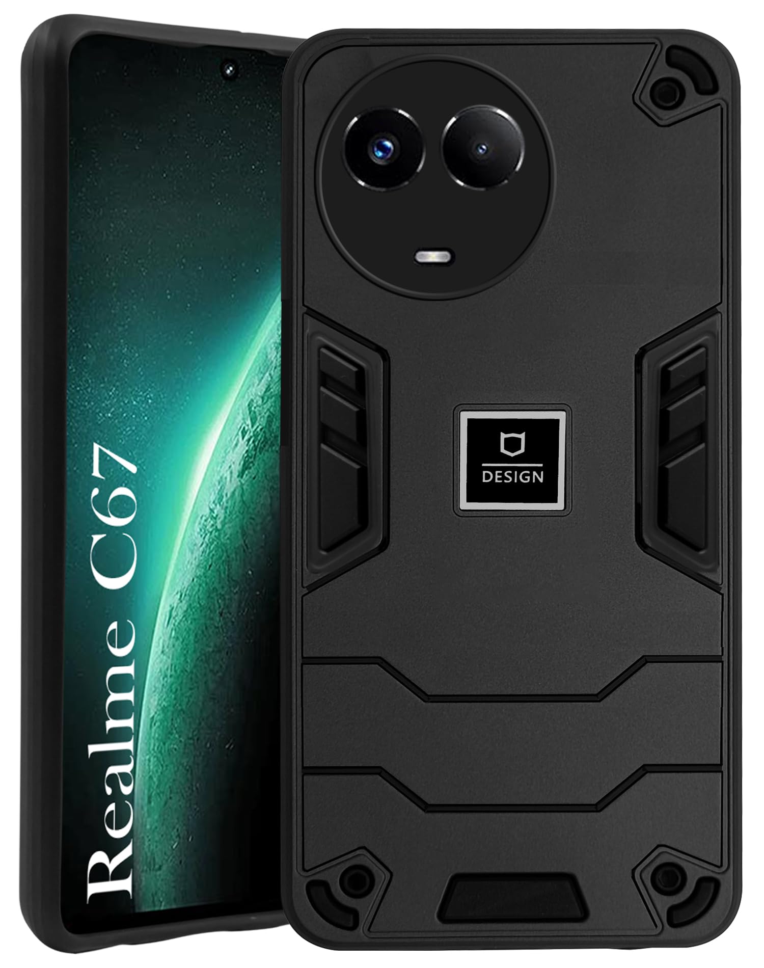 For Realme C67 Back Cover Case (Lightweight Hybrid Shockproof Polycarbonate)