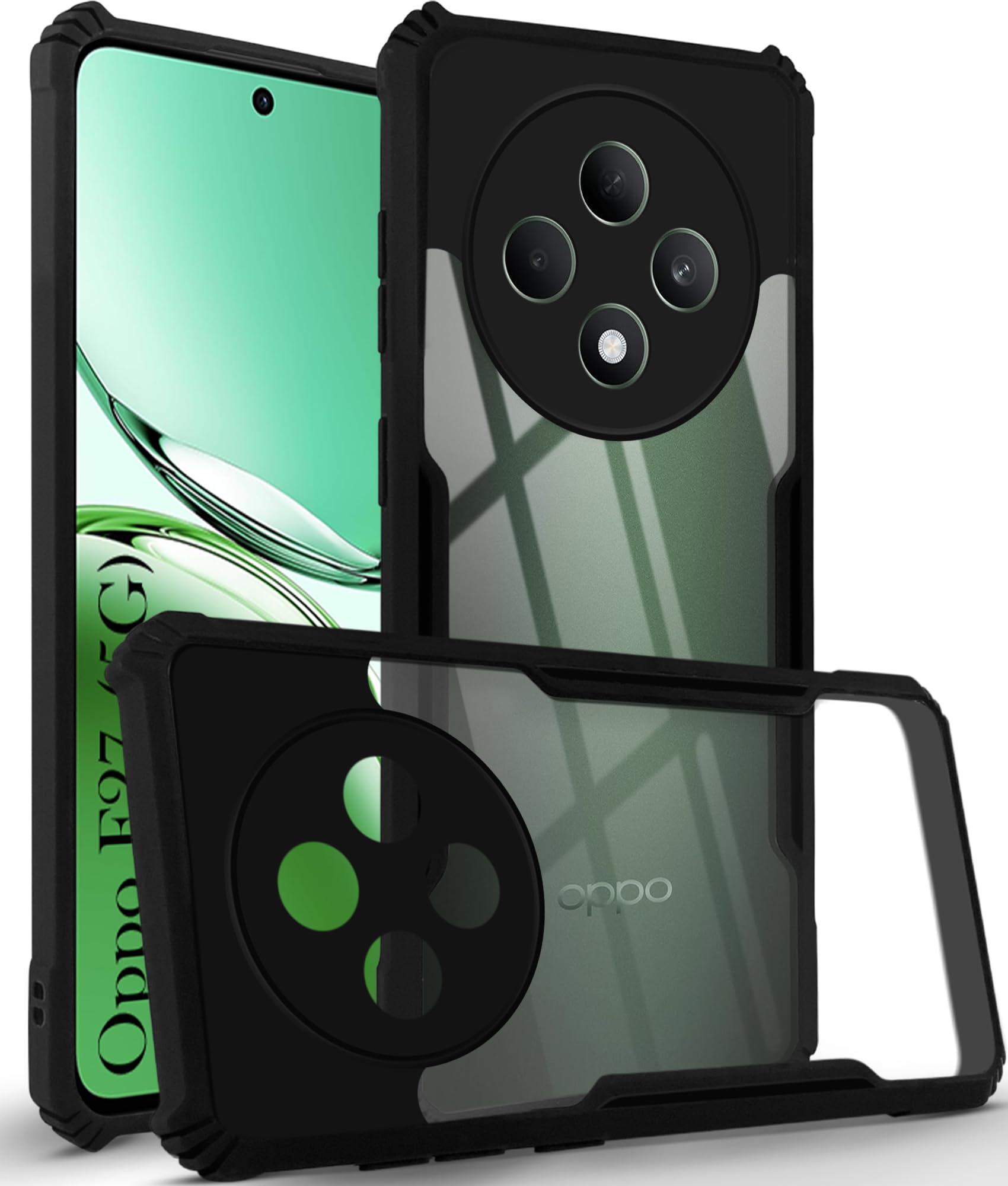 For Oppo F27 5G Back Cover Case ( Shockproof with Polycarbonate Clear Panel )