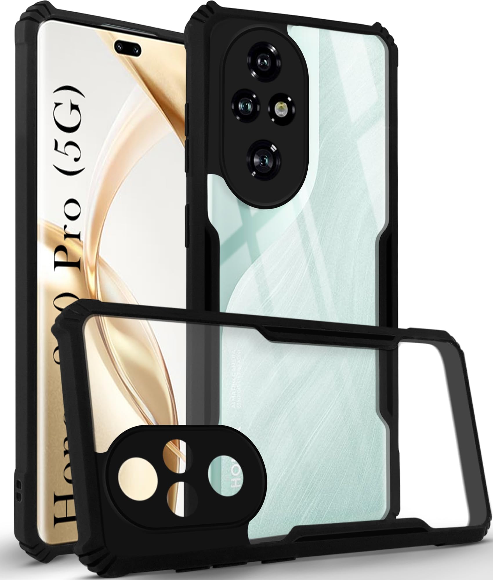 For Honor 200 Pro 5G Back Cover Case (Shockproof with Polycarbonate Clear Panel)