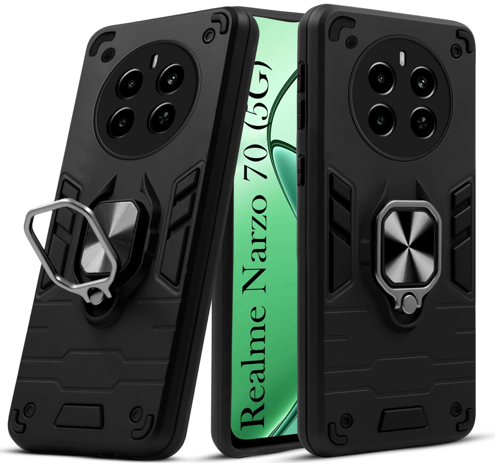 For Realme Narzo 70 5G Back Cover Case (Shockproof Polycarbonate Dual Layer Hybrid Armor)