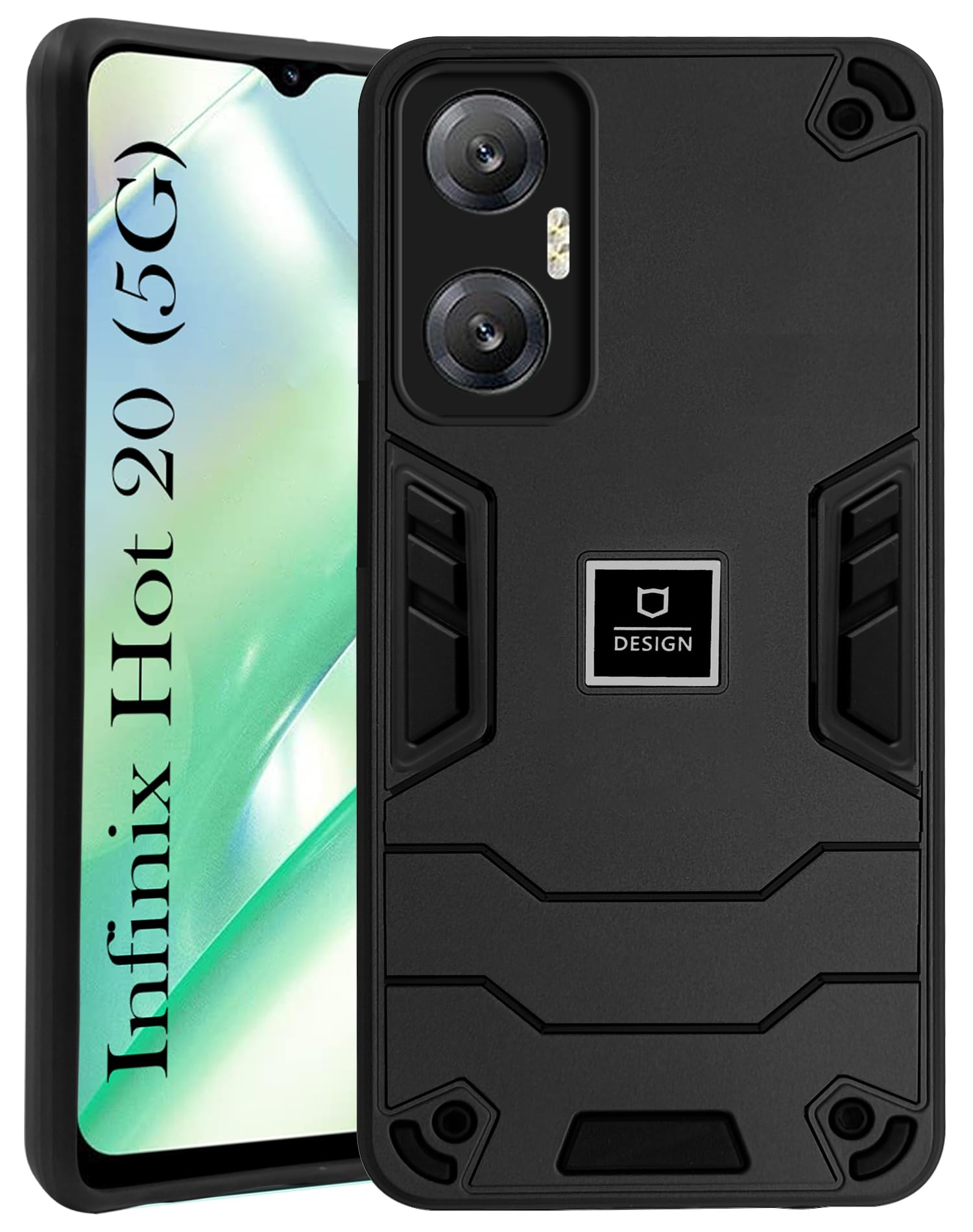 For Infinix Hot 20 5G Back Cover Case (Lightweight Hybrid Armor Shockproof Polycarbonate)