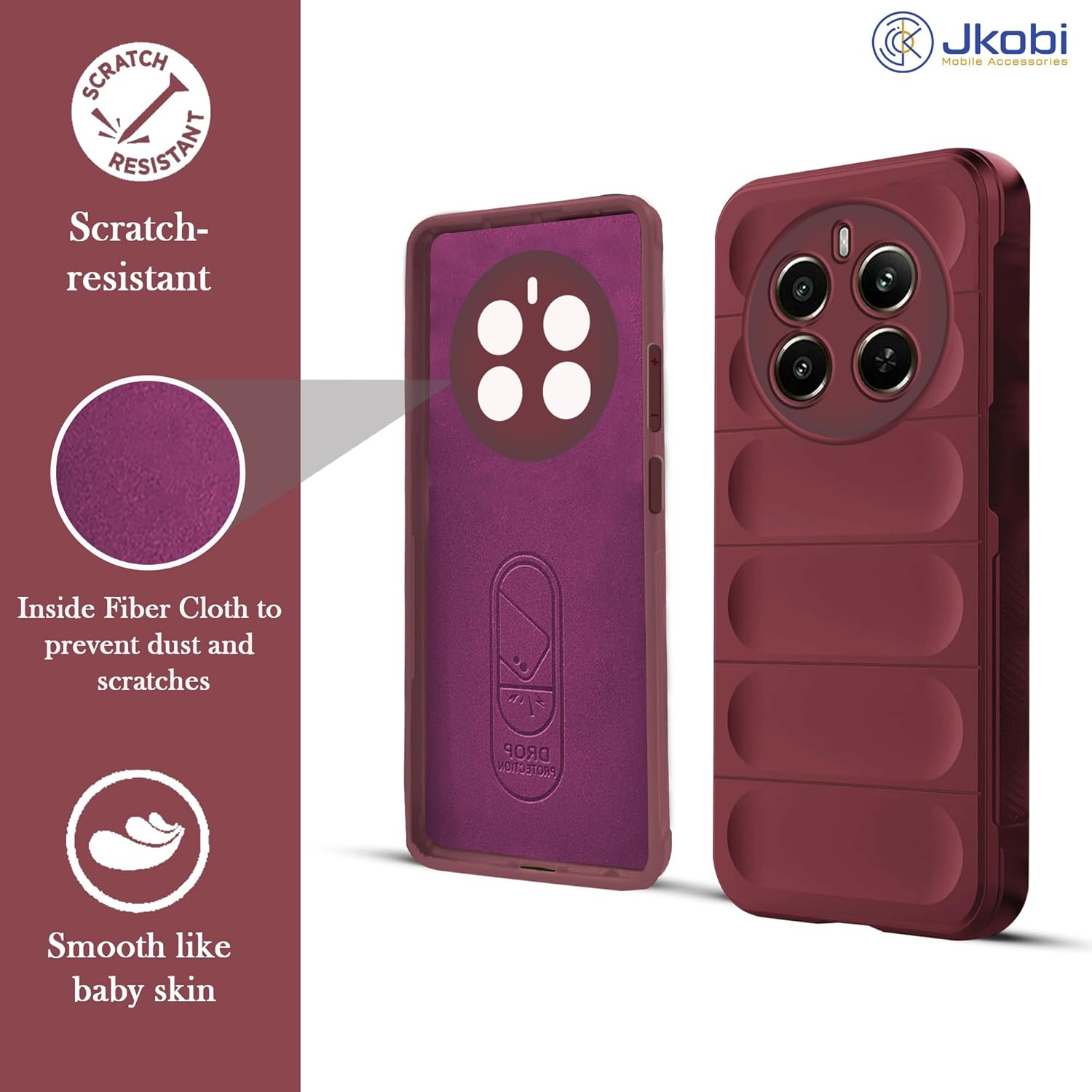 For Realme Narzo 70 5G Back Cover Case (Matte Liquid Silicone | Micro-Fiber Cloth Inside | Camera Protection | Shockproof)