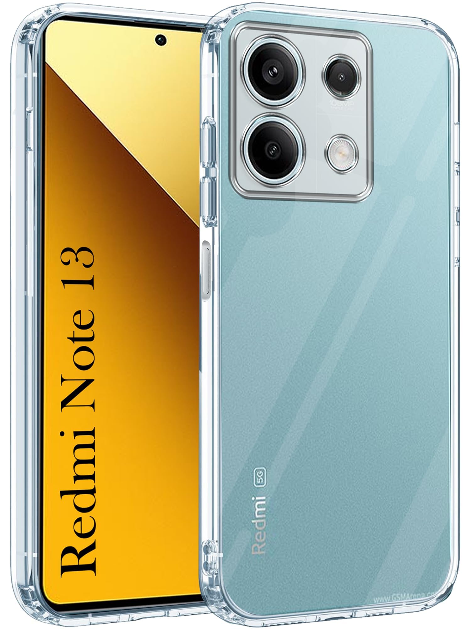 For Xiaomi Redmi Note 13 5G Back Case Cover (Silicone Clear Shockproof | Camera Protection)