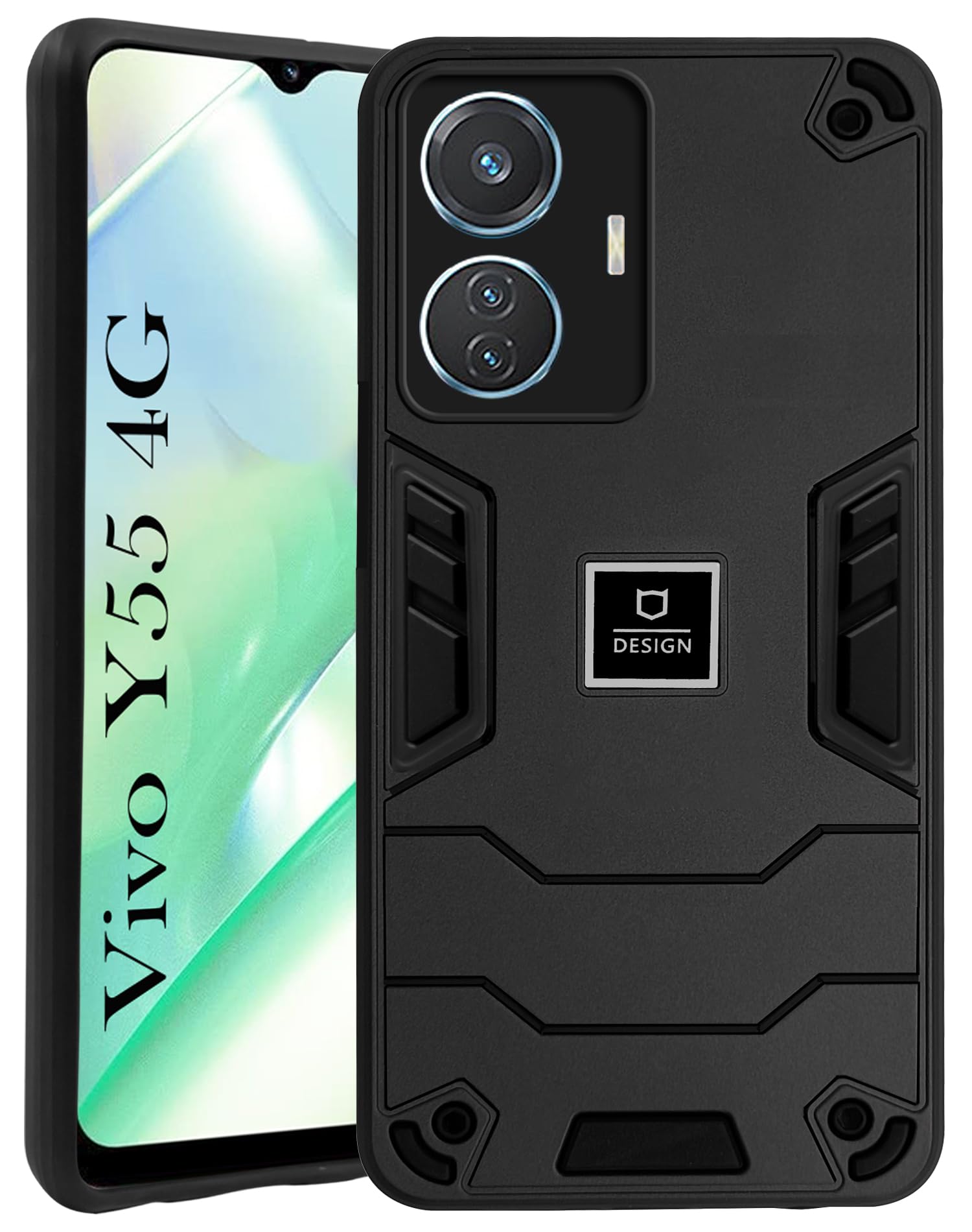 For Vivo Y55 4G Back Cover Case (Lightweight Hybrid Armor Shockproof P
