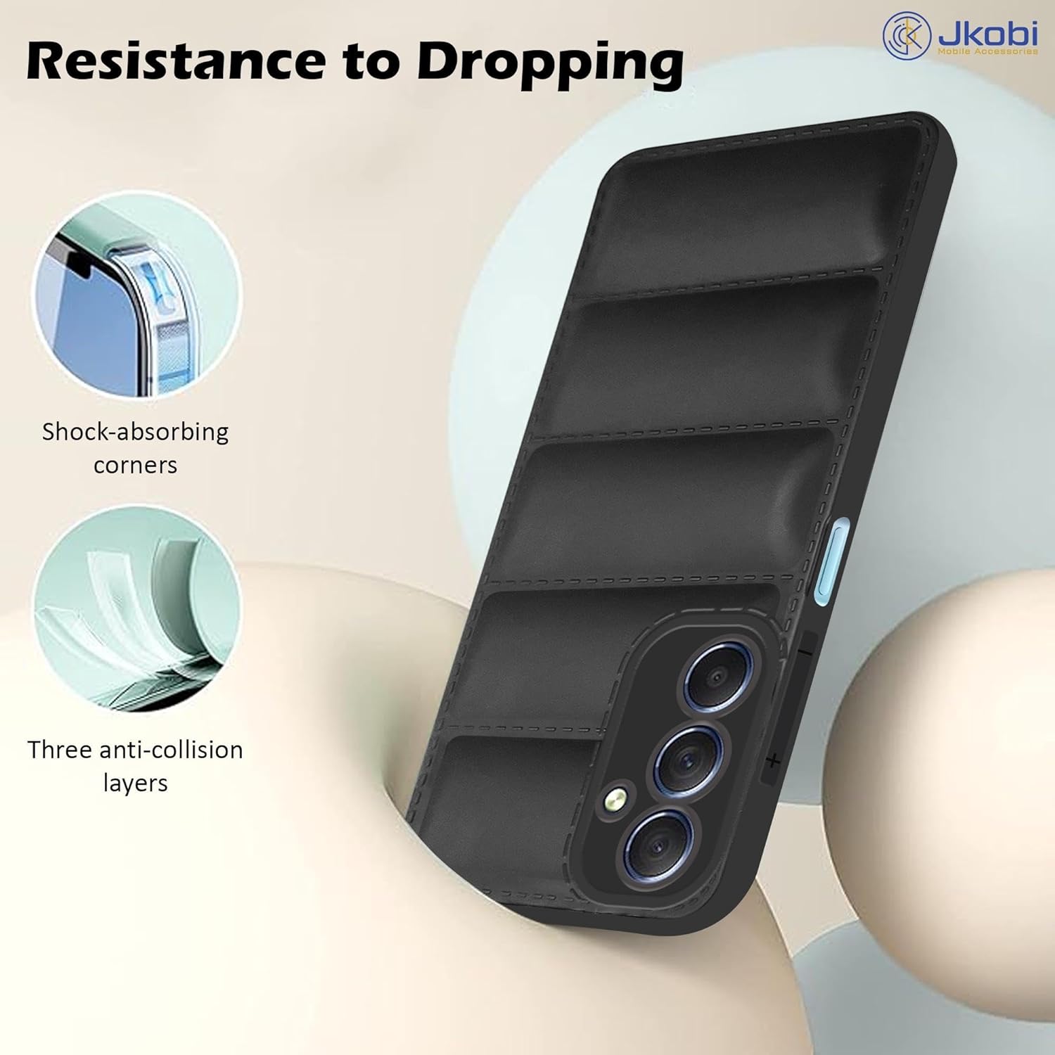 For Samsung Galaxy M54 5G Back Cover Case (Puffer Cushion Wave Design | Camera Protection)