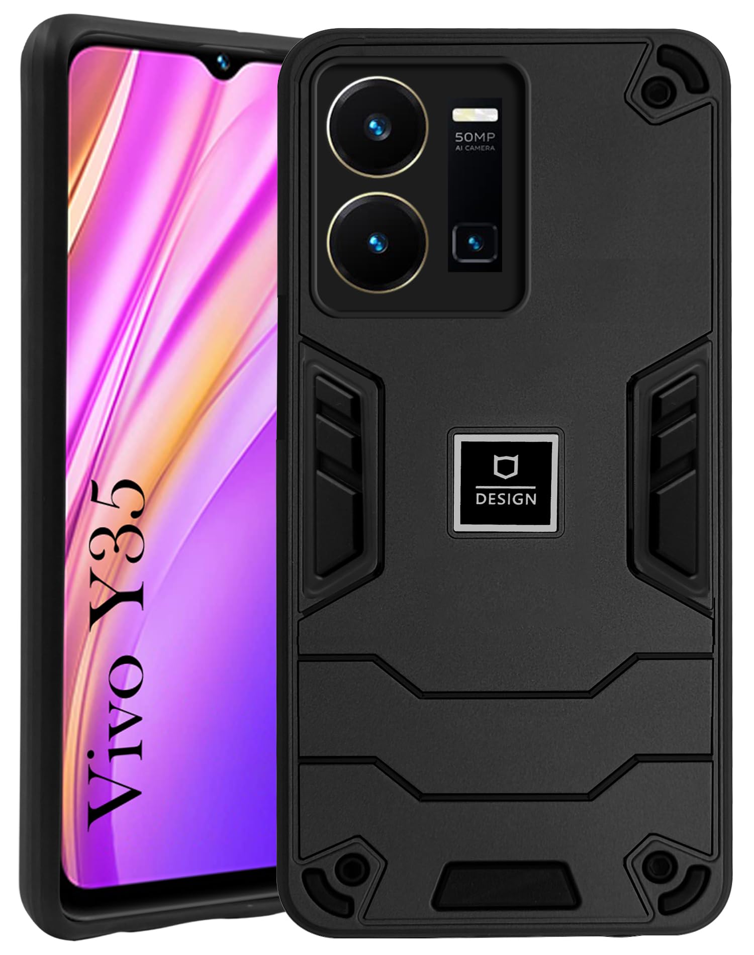 For Vivo Y35 Back Cover Case (Lightweight Hybrid Armor Shockproof Polycarbonate)