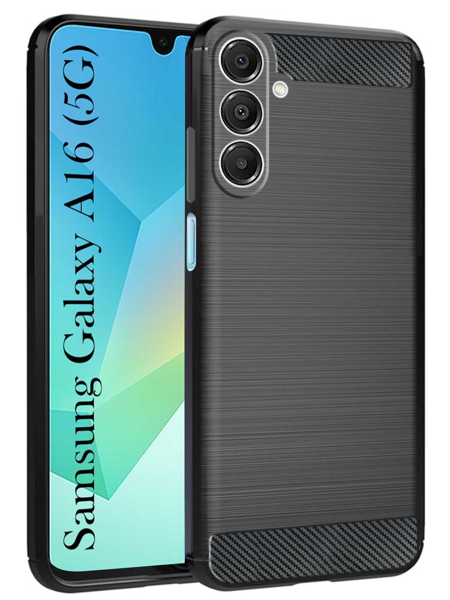 For Samsung Galaxy A16 5G Back Cover Case ( Hybrid Armor Case | Carbon Fiber Shockproof | Soft and Flexible)