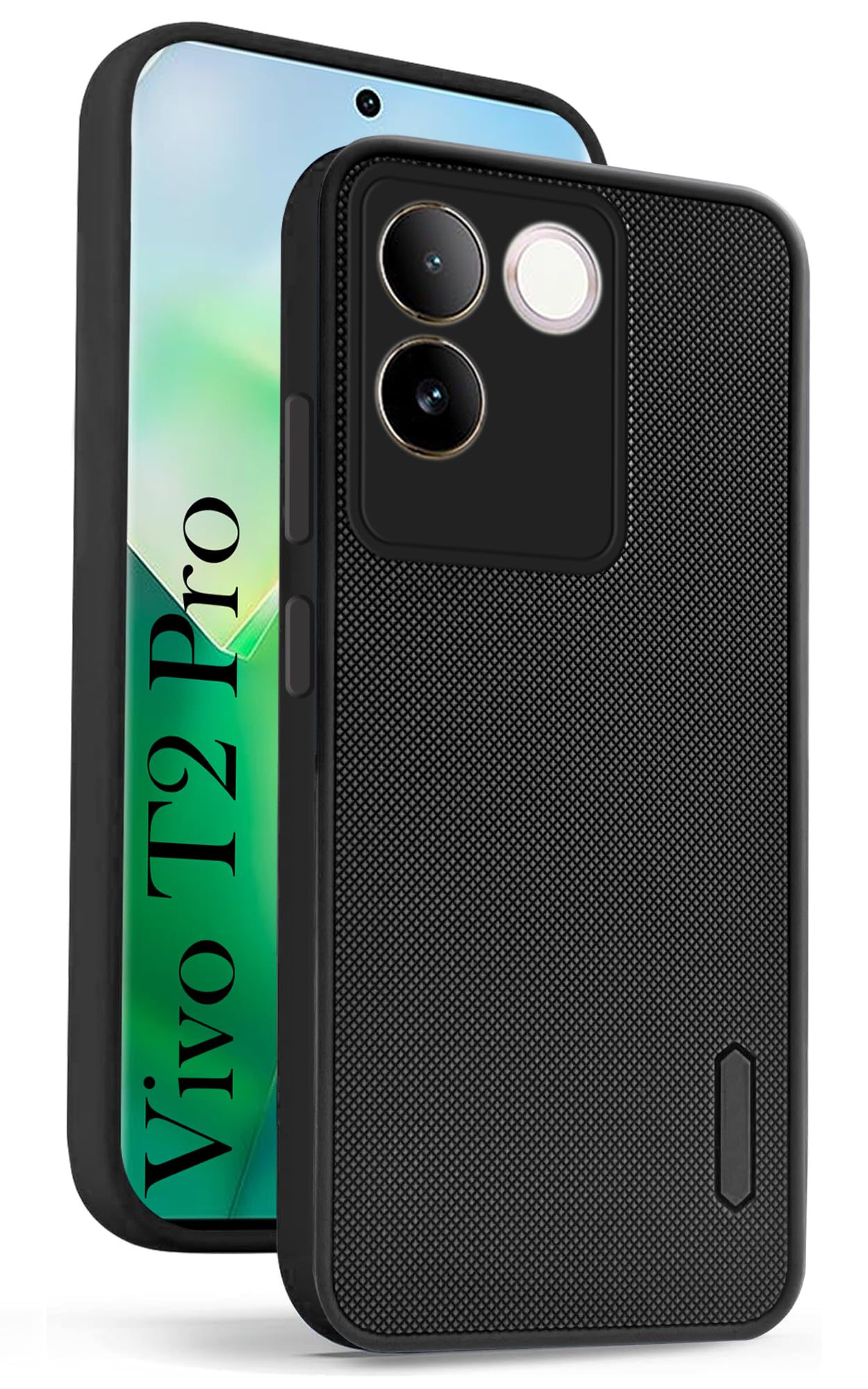 For Vivo T2 Pro Back Case Cover (Textured Grip Design | Light Weight and Slim | Camera Protection | Soft Touch)