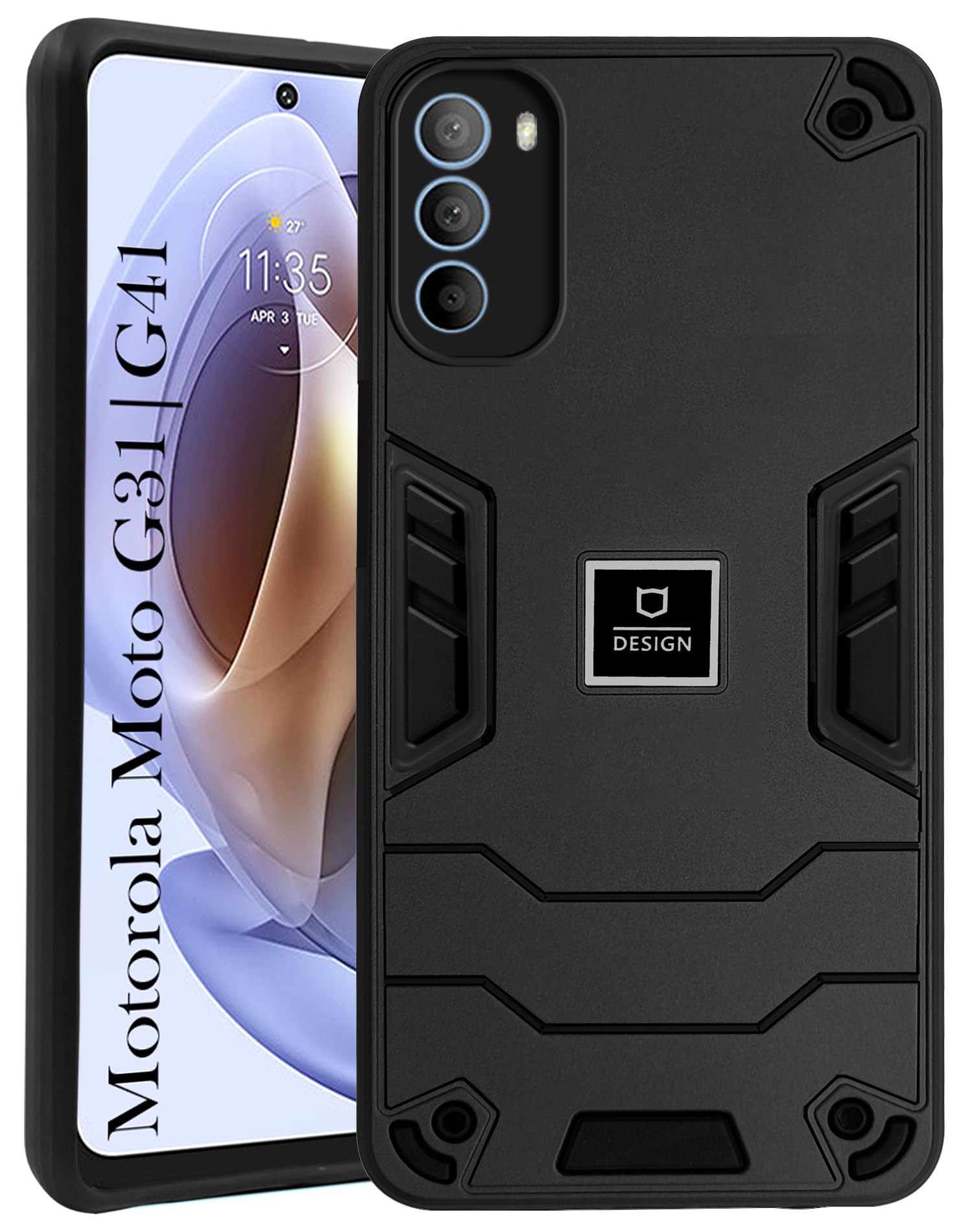 For Motorola Moto G31 | G41 Back Cover Case (Lightweight Hybrid Armor Shockproof Polycarbonate)