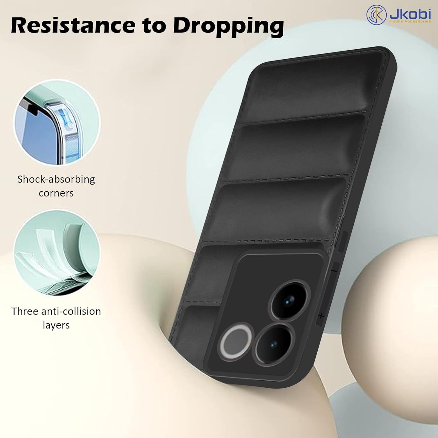 For Vivo iQOO Z7 Pro Back Cover Case (Puffer Cushion Wave Design | Camera Protection )