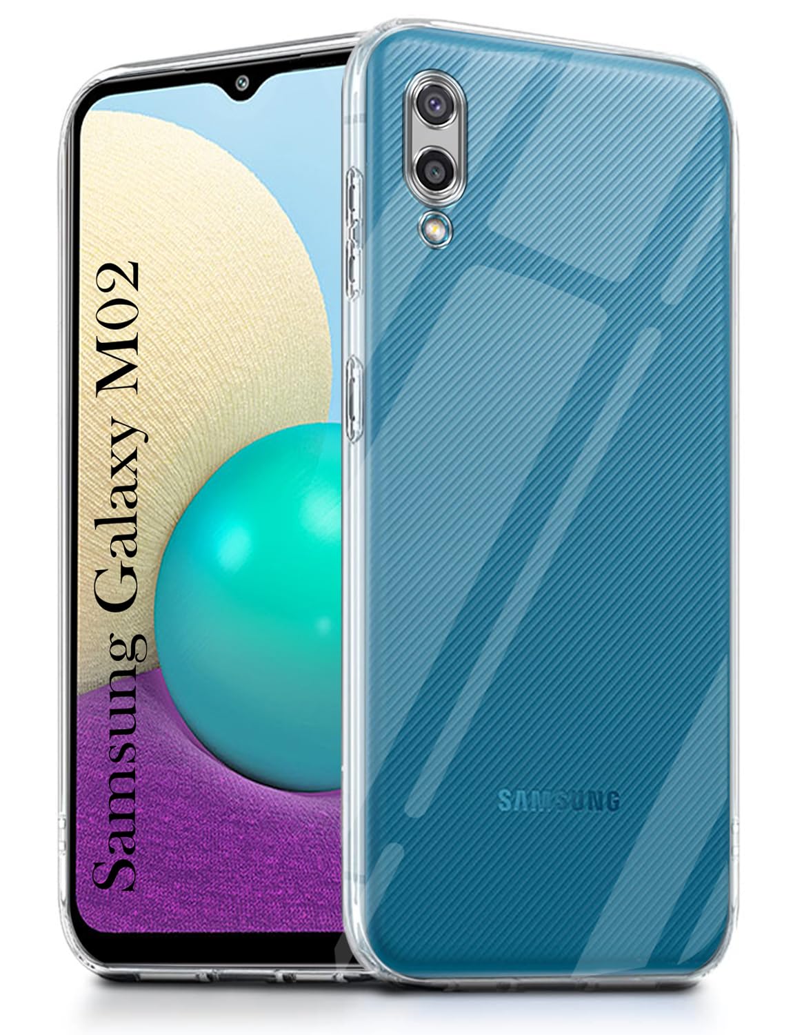 For Samsung Galaxy M02 Back Cover( Silicone Clear Shockproof Case with Camera Protection | Soft and Flexible | Transparent)