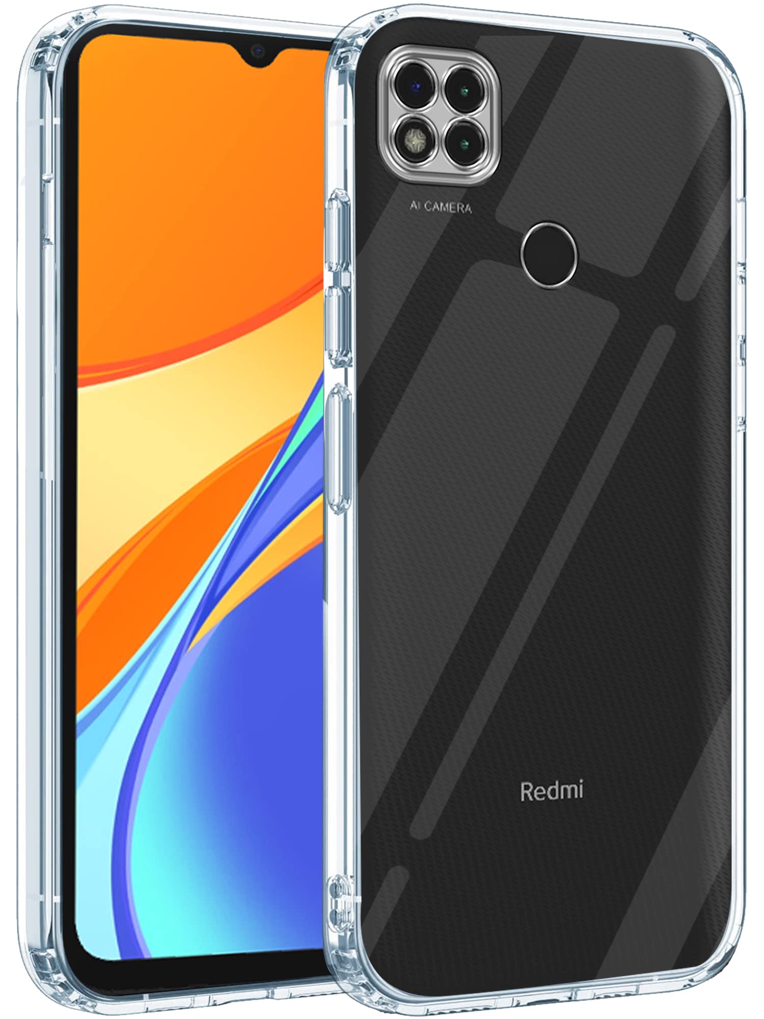 For Redmi 9C Back Cover (Silicone Clear Shockproof Case with