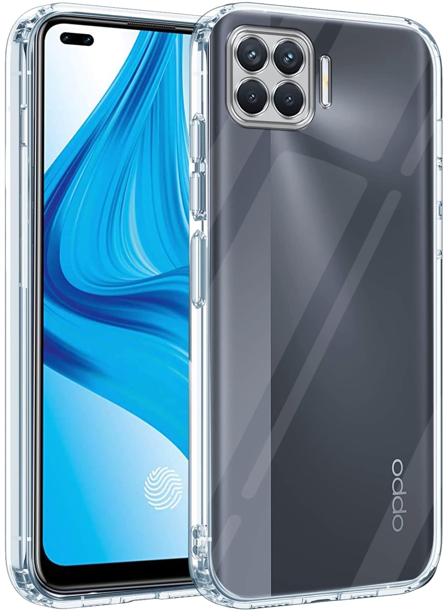 For Oppo Reno 4F Back Cover (Silicone Clear Case with Camera Protection | Soft and Flexible | Transparent)