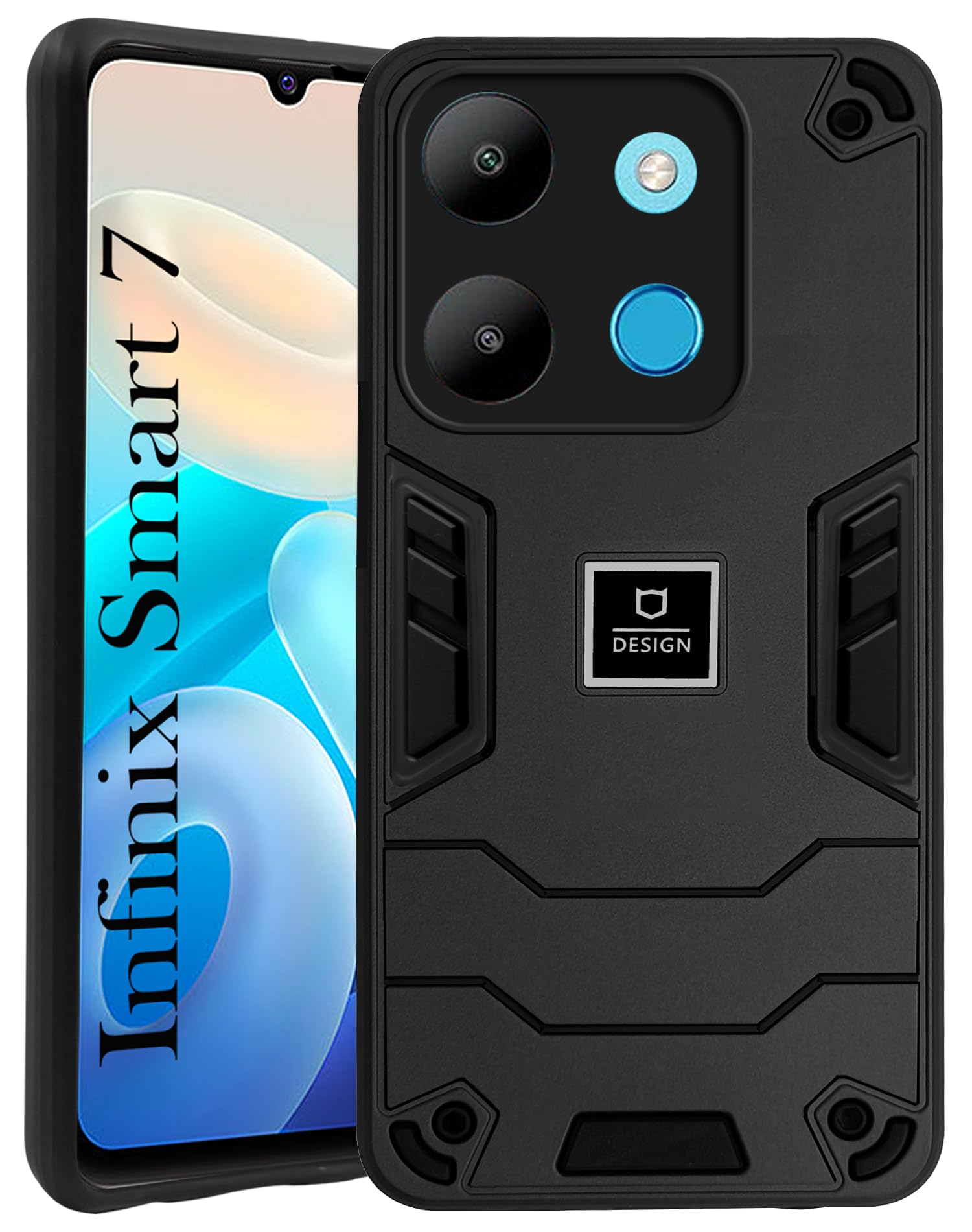 For Infinix Smart 7 Back Cover Case (Lightweight Hybrid Shockproof Polycarbonate)