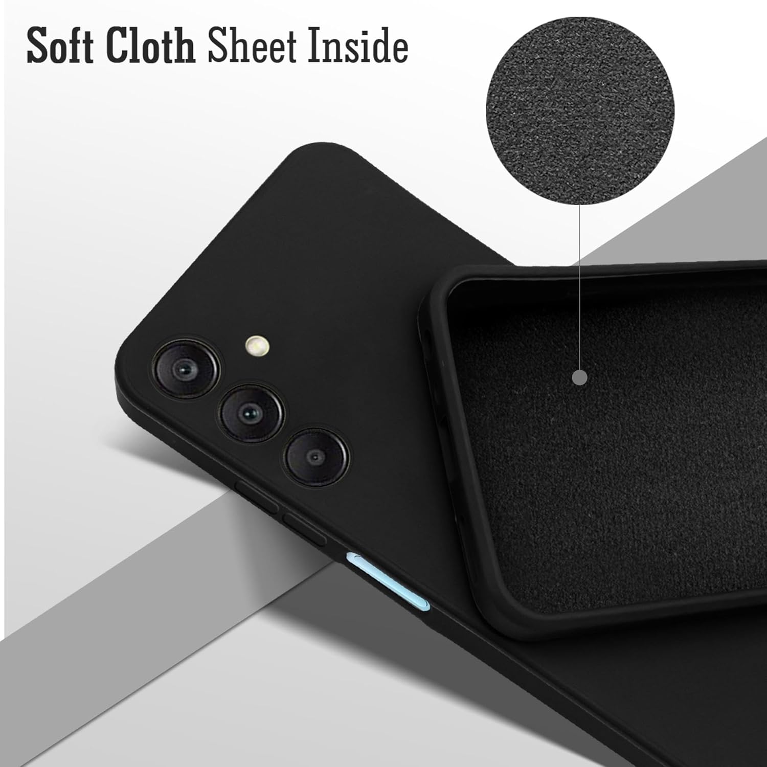 For Samsung Galaxy A25 5G Back Cover Case (Matte Finish Silicone with Inside Fiber Cloth)
