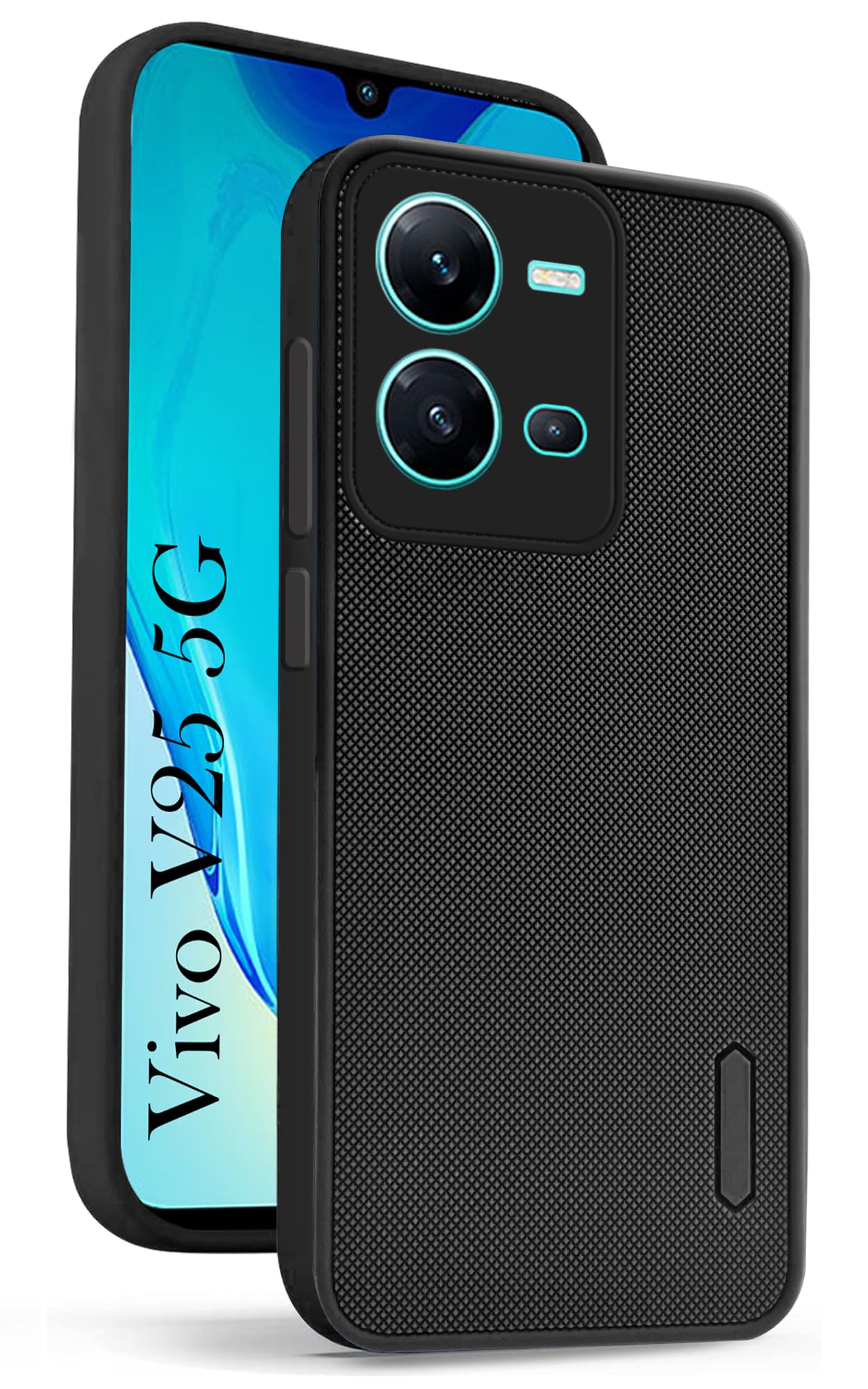 For Vivo V25 5G Back Cover Case (Textured Grip Design | Camera Protetion | Slim and Light Weight | Soft Touch and Feel)