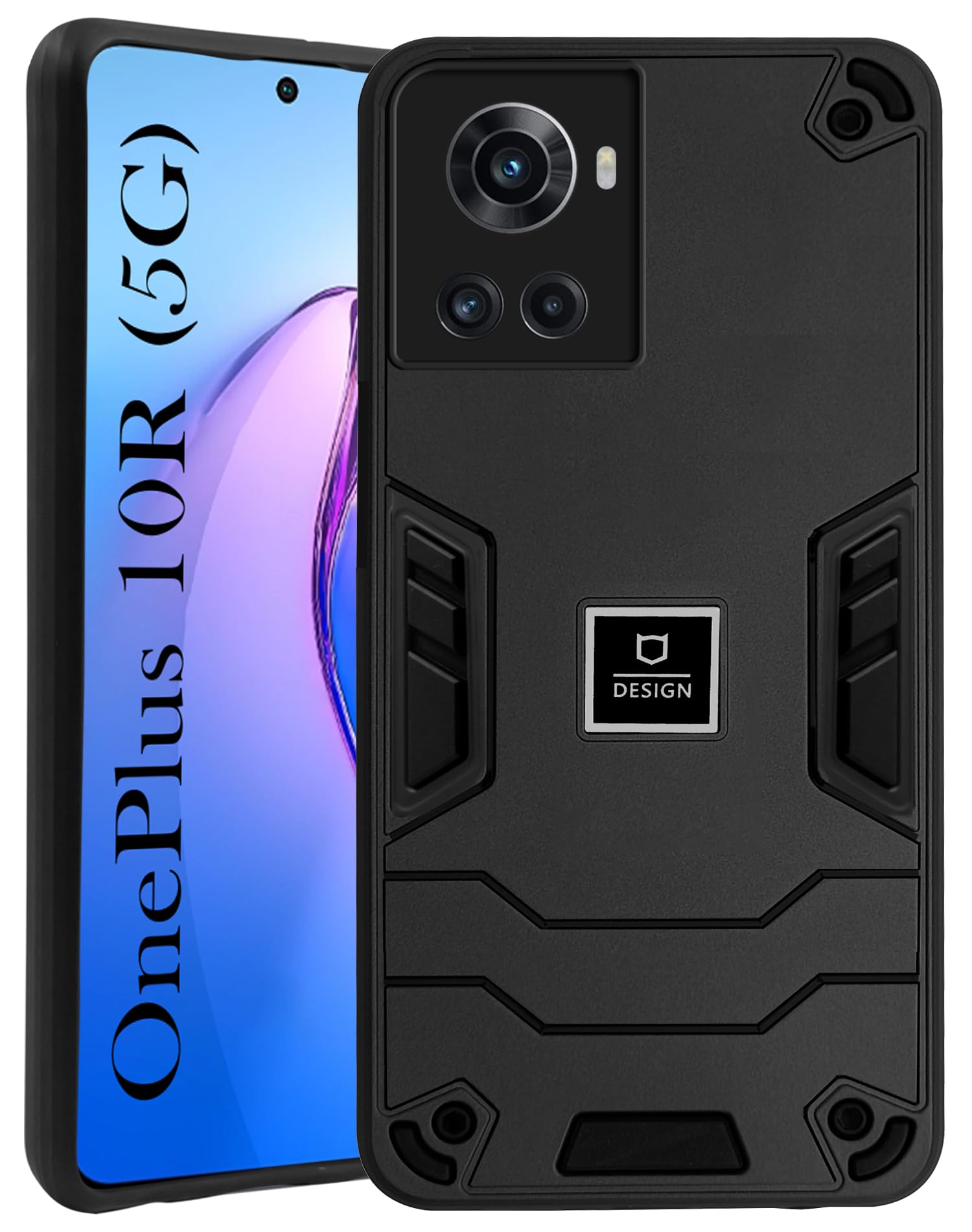 For OnePlus 10R Back Cover Case (Lightweight Hybrid Armor Shockproof Polycarbonate)