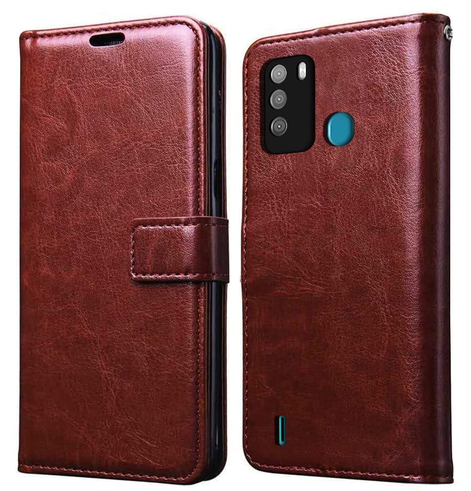 For Tecno Pop 5X Flip Cover Case (Leather Finish | Magnetic Closure | Foldable Stand | Wallet Card Slots)