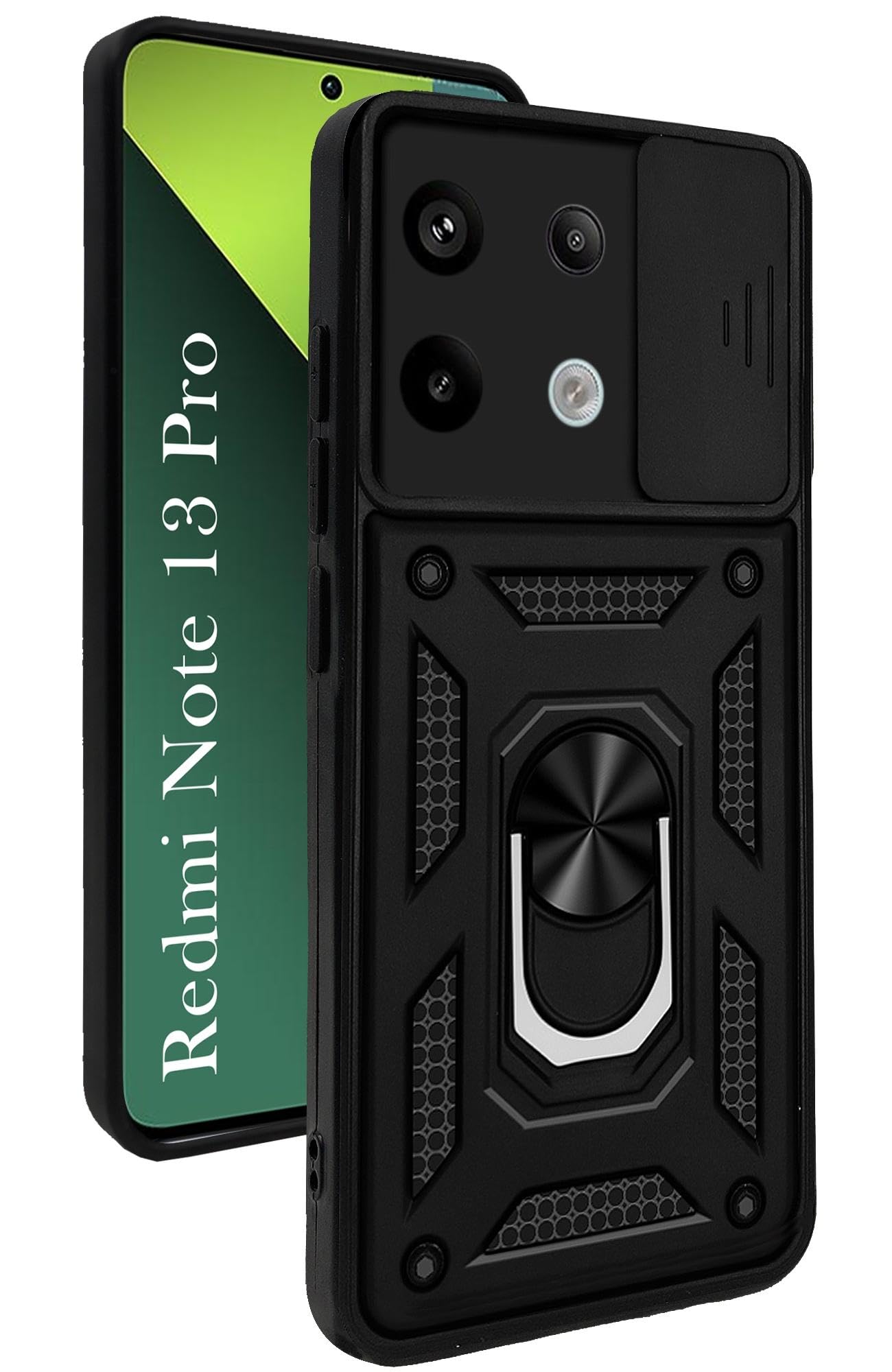 For Redmi Note 13 Pro Back Cover Case (Hybrid Dual Armor Polycarbonate)