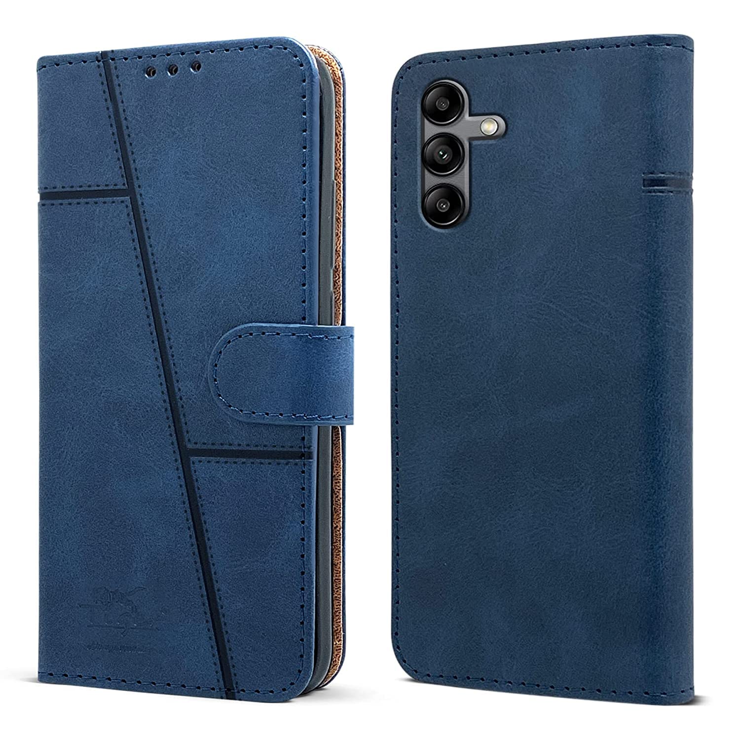 For Samsung Galaxy A04s Flip Cover Case (Stitched Leather Finish | Inner TPU | Foldable Stand | Wallet Card Slots)