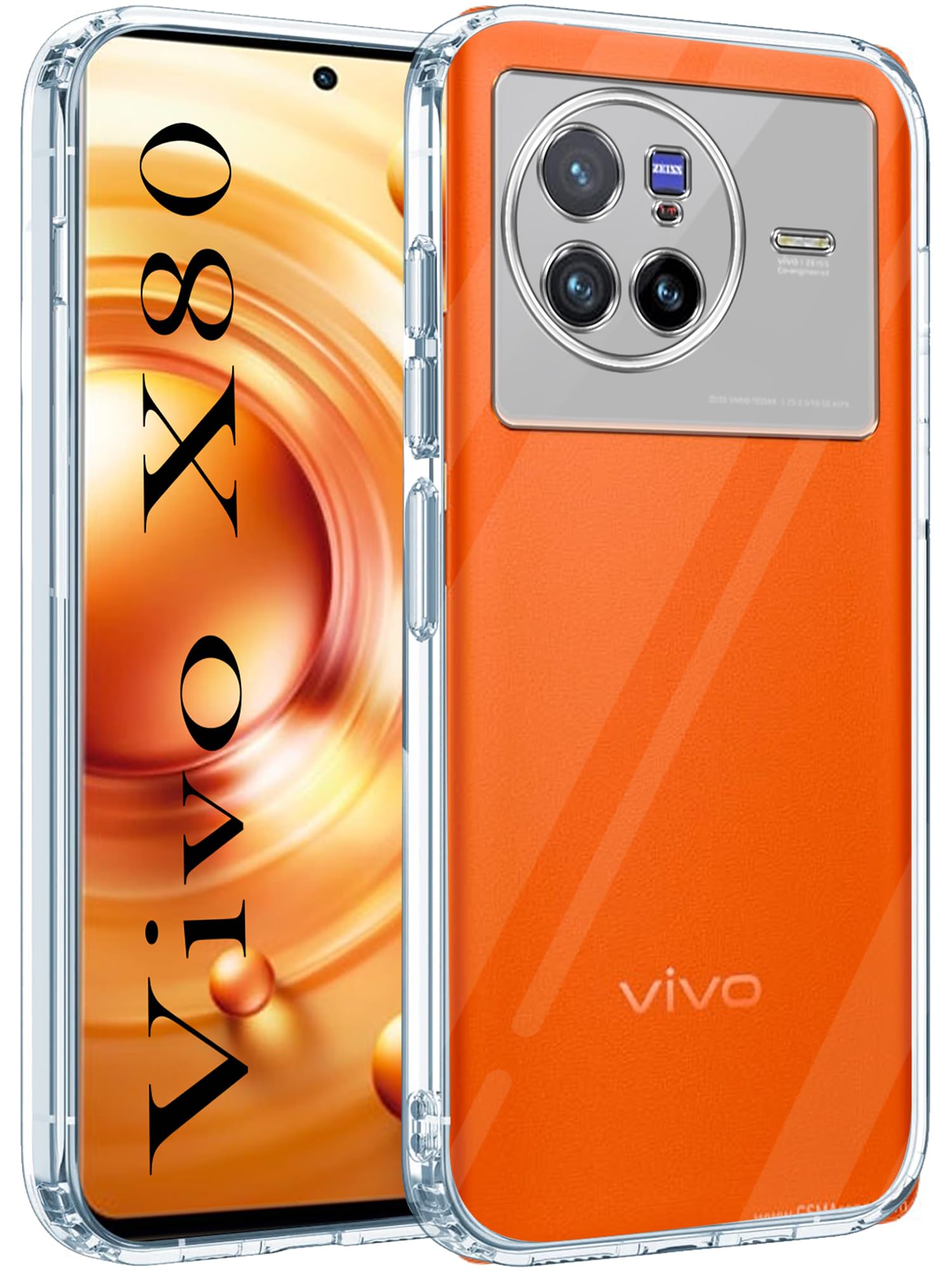 For Vivo X80 Back Cover (Silicone Clear Case with Camera | Soft and Flexible | Transparent)