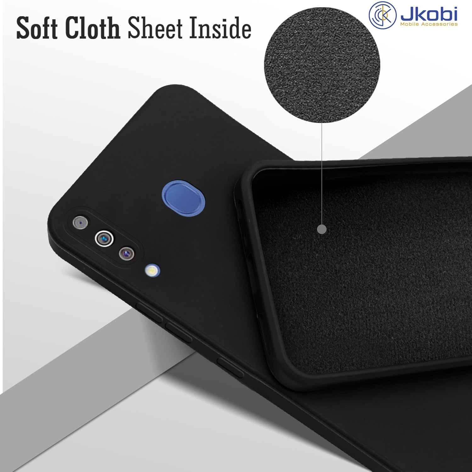 For Samsung Galaxy M30 Back Case Cover (Matte Finish Silicone with Inside Fiber Cloth)