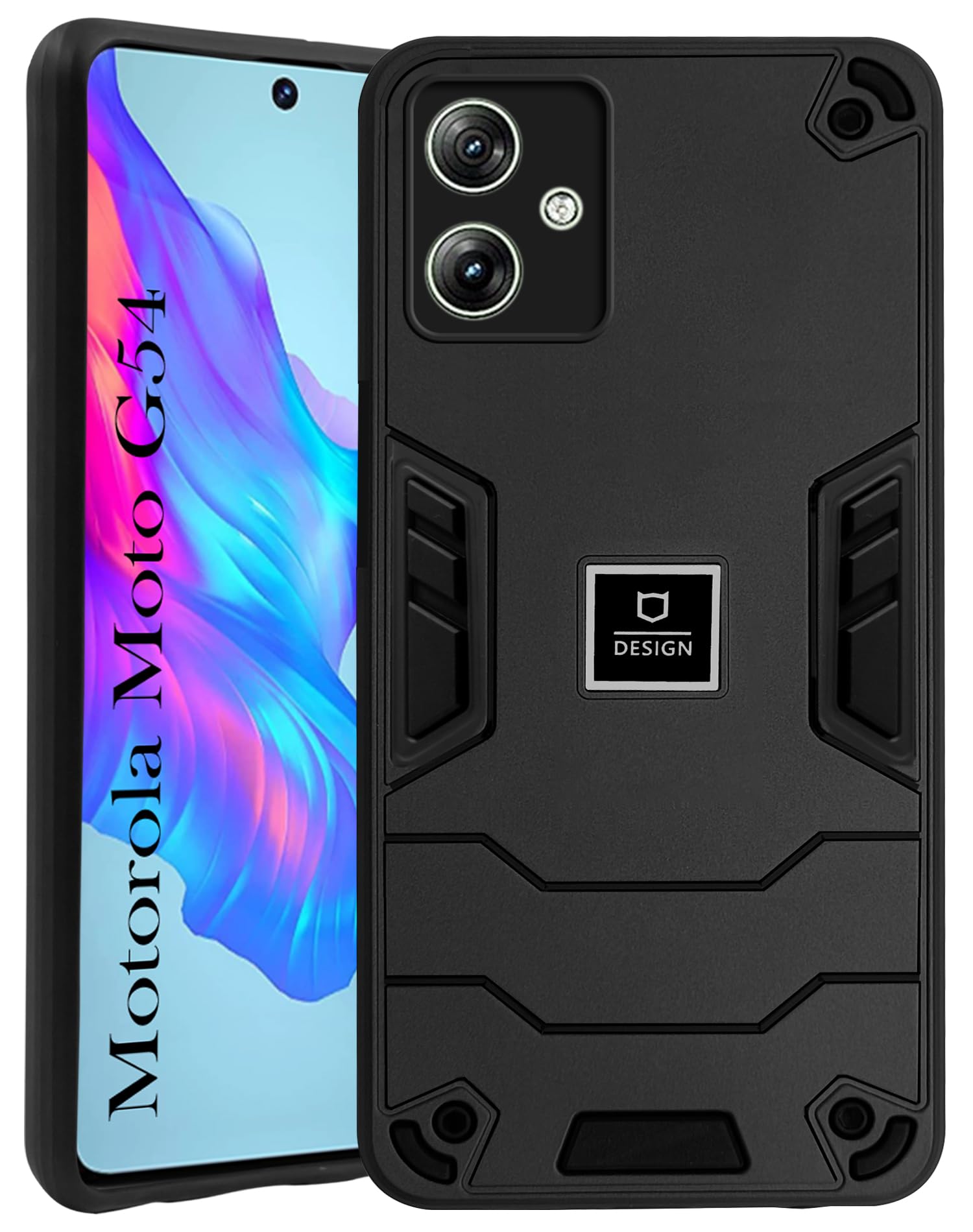 For Motorola Moto G54 Back Cover Case (Lightweight Hybrid Shockproof Polycarbonate)