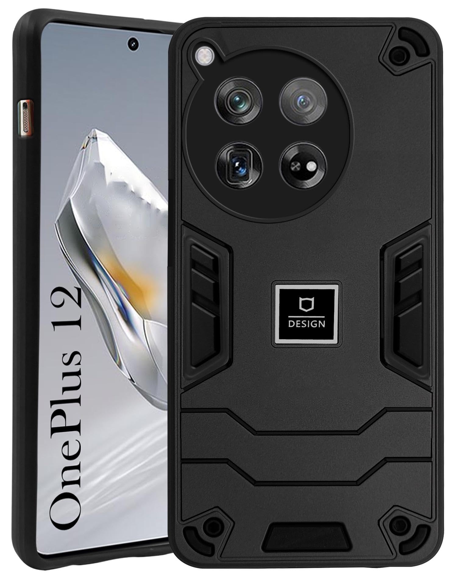 For OnePlus 12 5G Back Cover Case (Lightweight Hybrid Shockproof Polycarbonate)